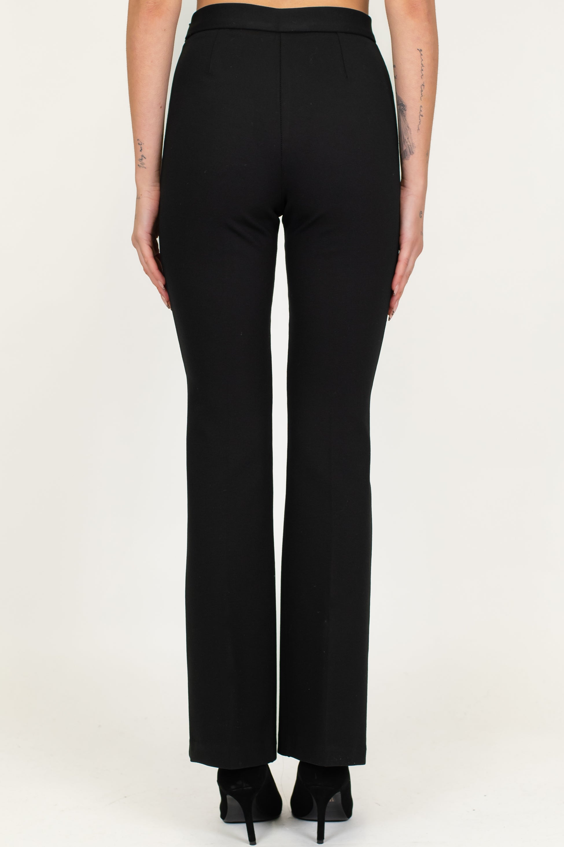 Haveone - Pantalone slim in punto milano con spacchetti