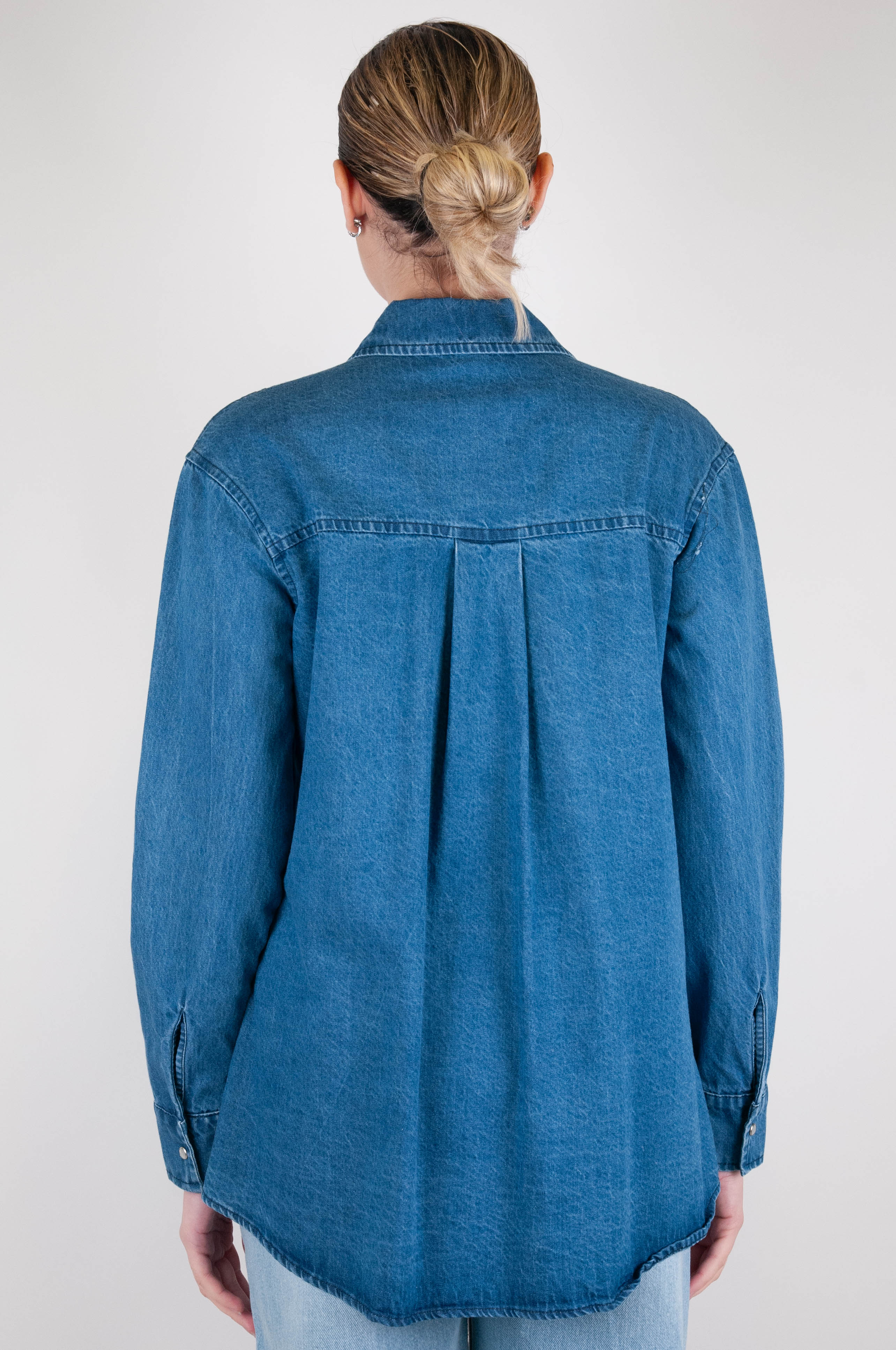 Tension in - Denim shirt with sequined pockets