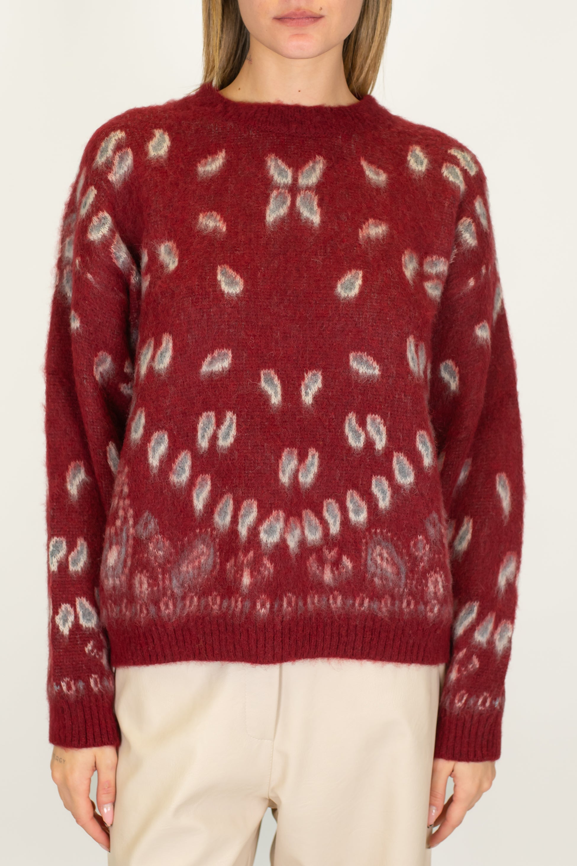 Tensione in - Maglia fantasia bandana in misto lana