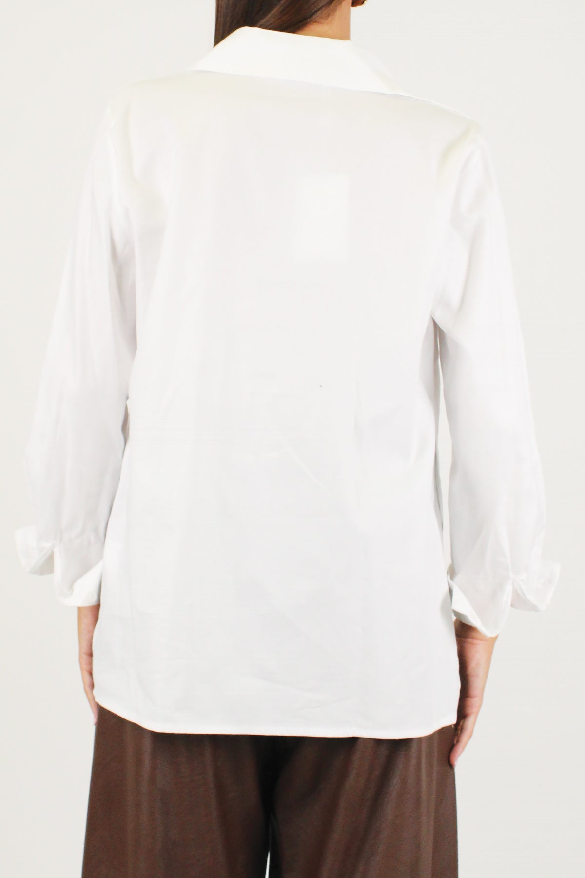 Motel- Camicia fantasia Oxford puntinata con taschino