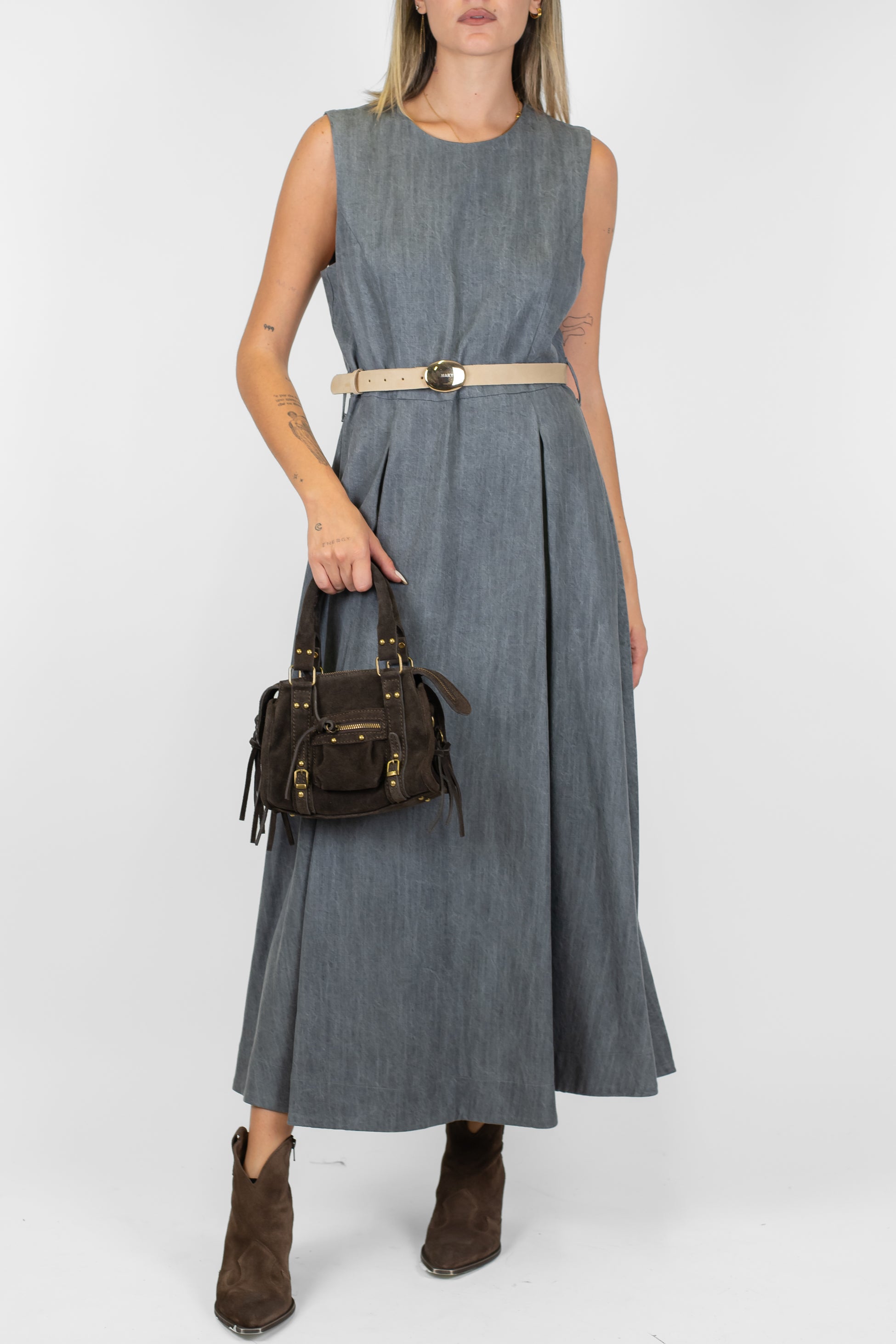 Maryley - Abito lungo giromaniche in lyocell