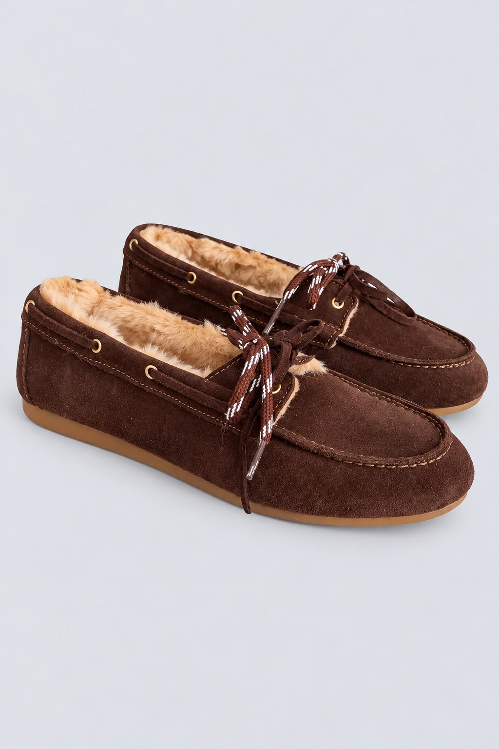 Ovyè - Mocassino in camoscio con pelliccia interna