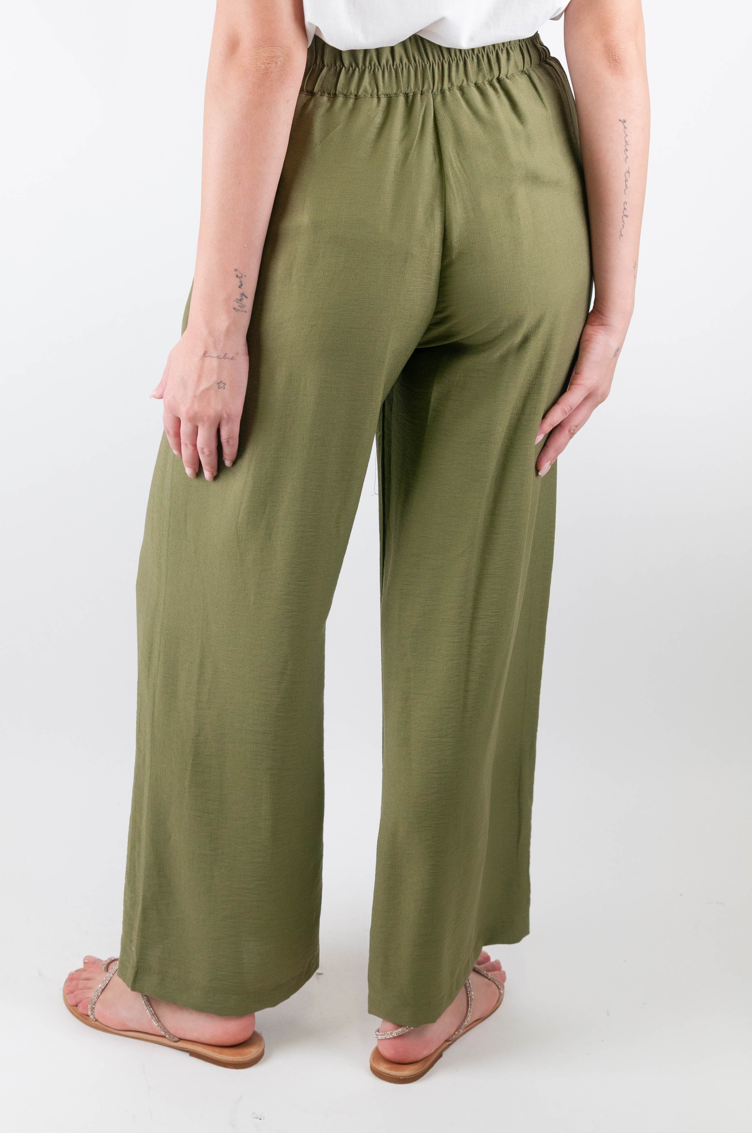 Dixie - Pantalone palazzo con elastico sul retro