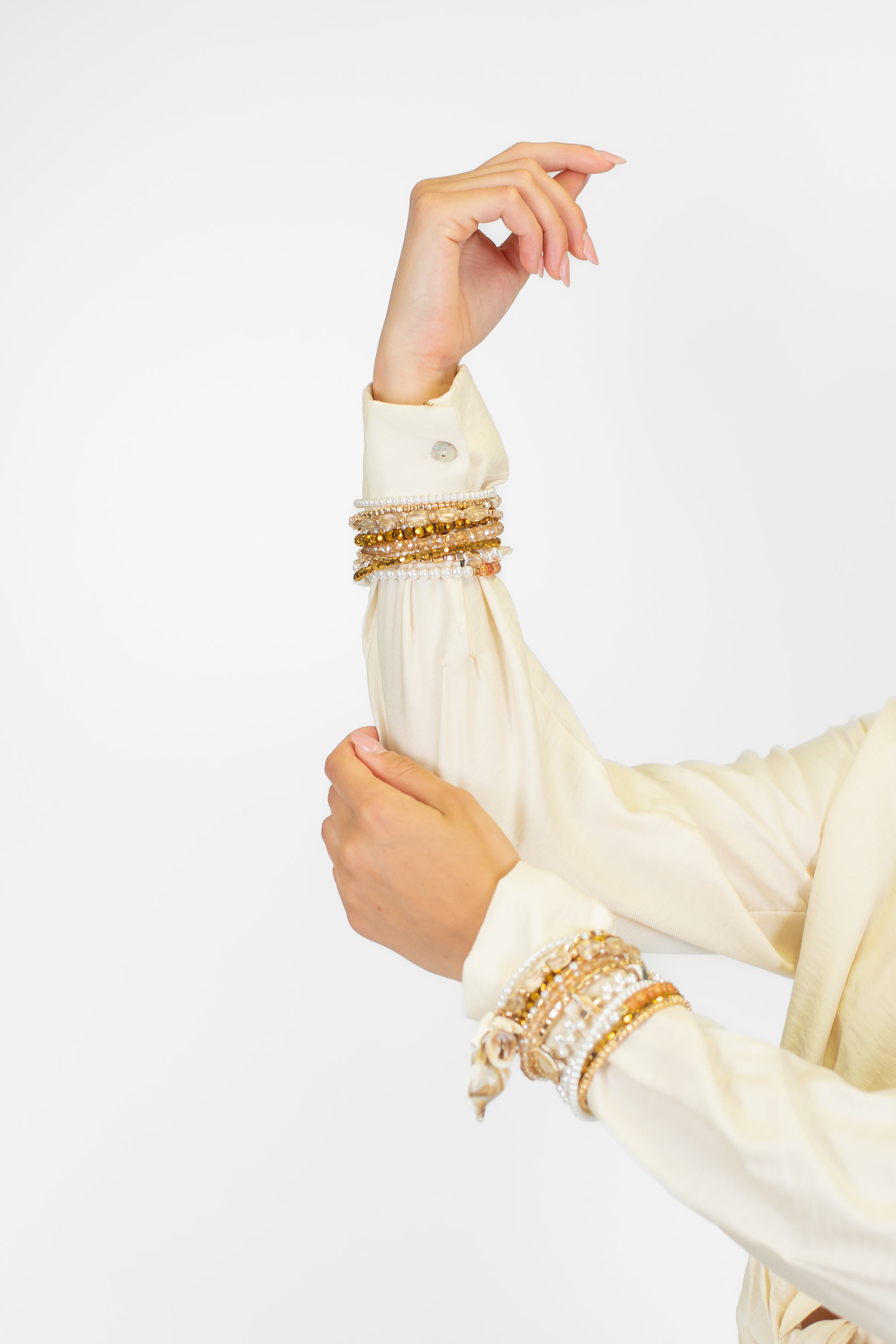 Haveone - Camicia in viscosa con bracciali ai polsi