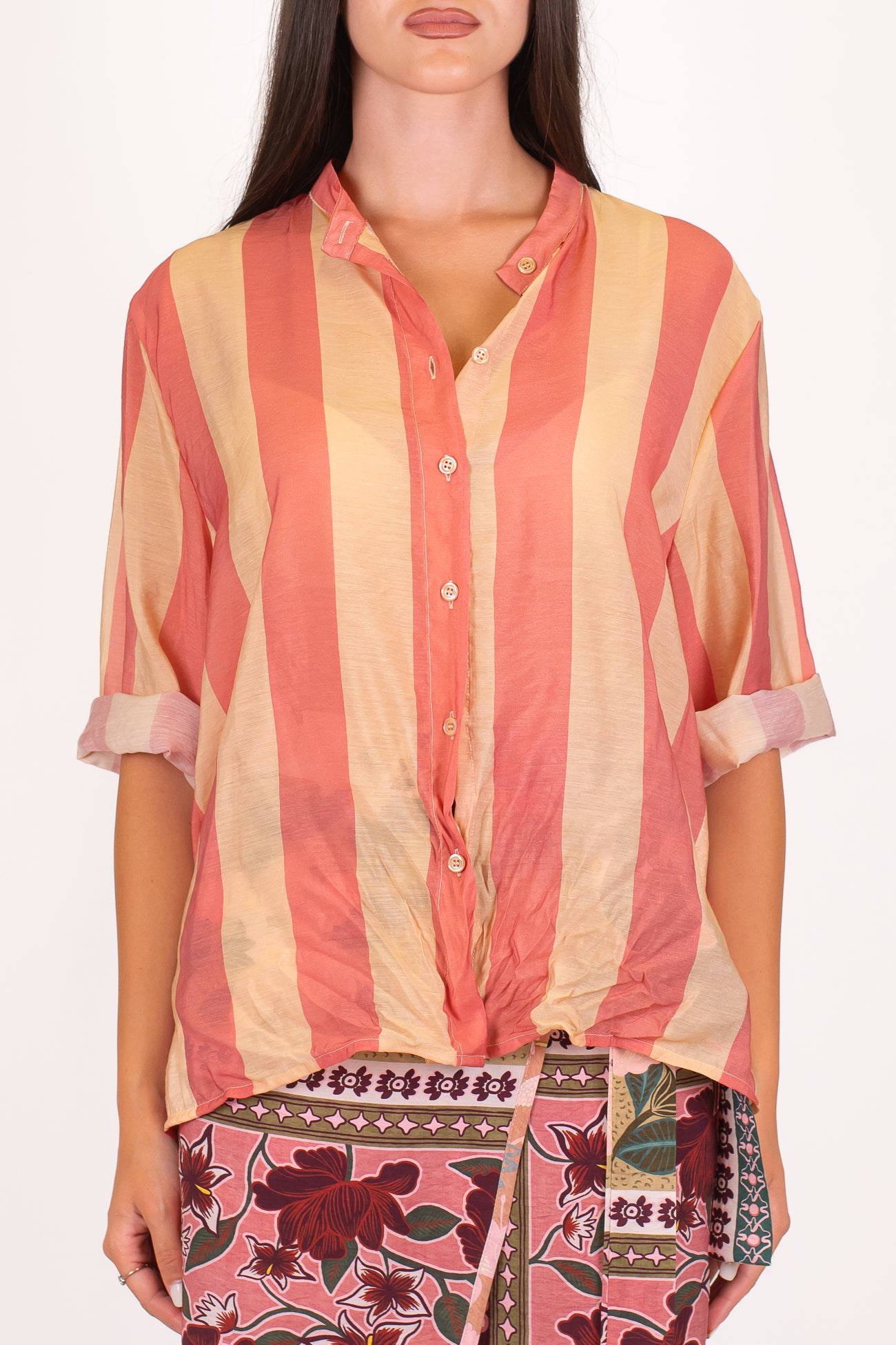 Dixie - Gonna pareo in viscosa leggera fantasia multicolor