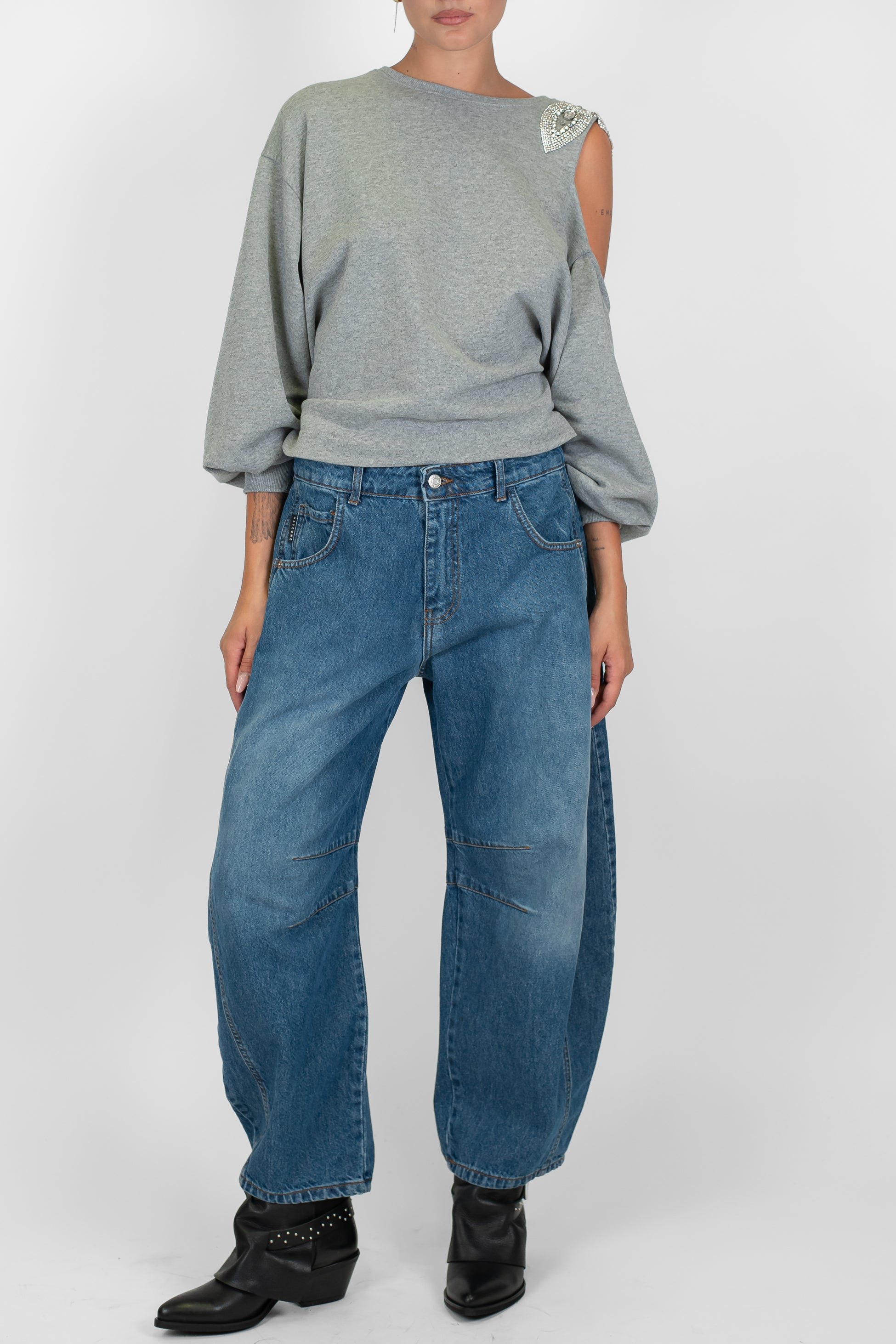 Haveone - Jeans balloon lavaggio medio