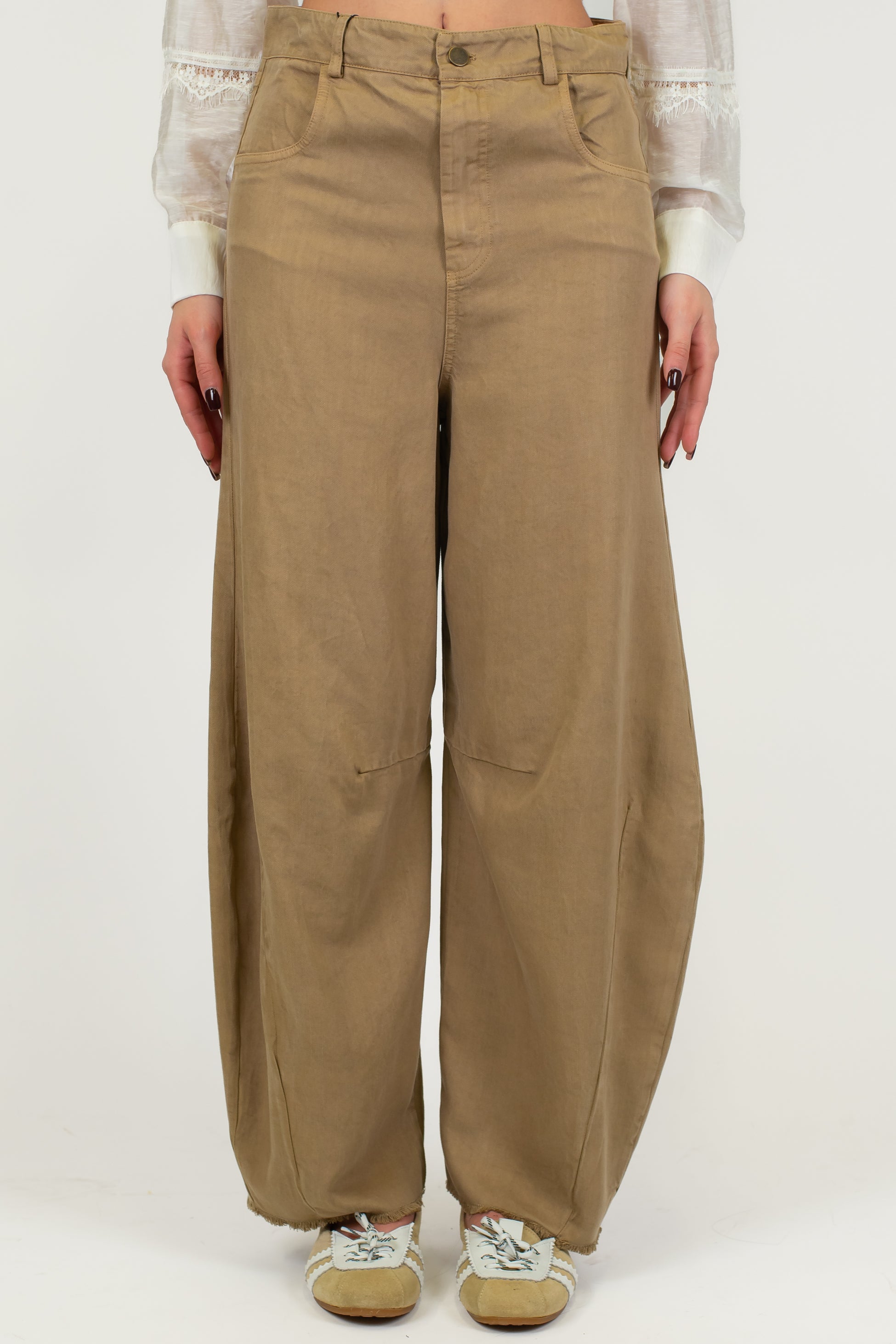 Dixie - Pantalone balloon in lyocell con tasconi posteriori