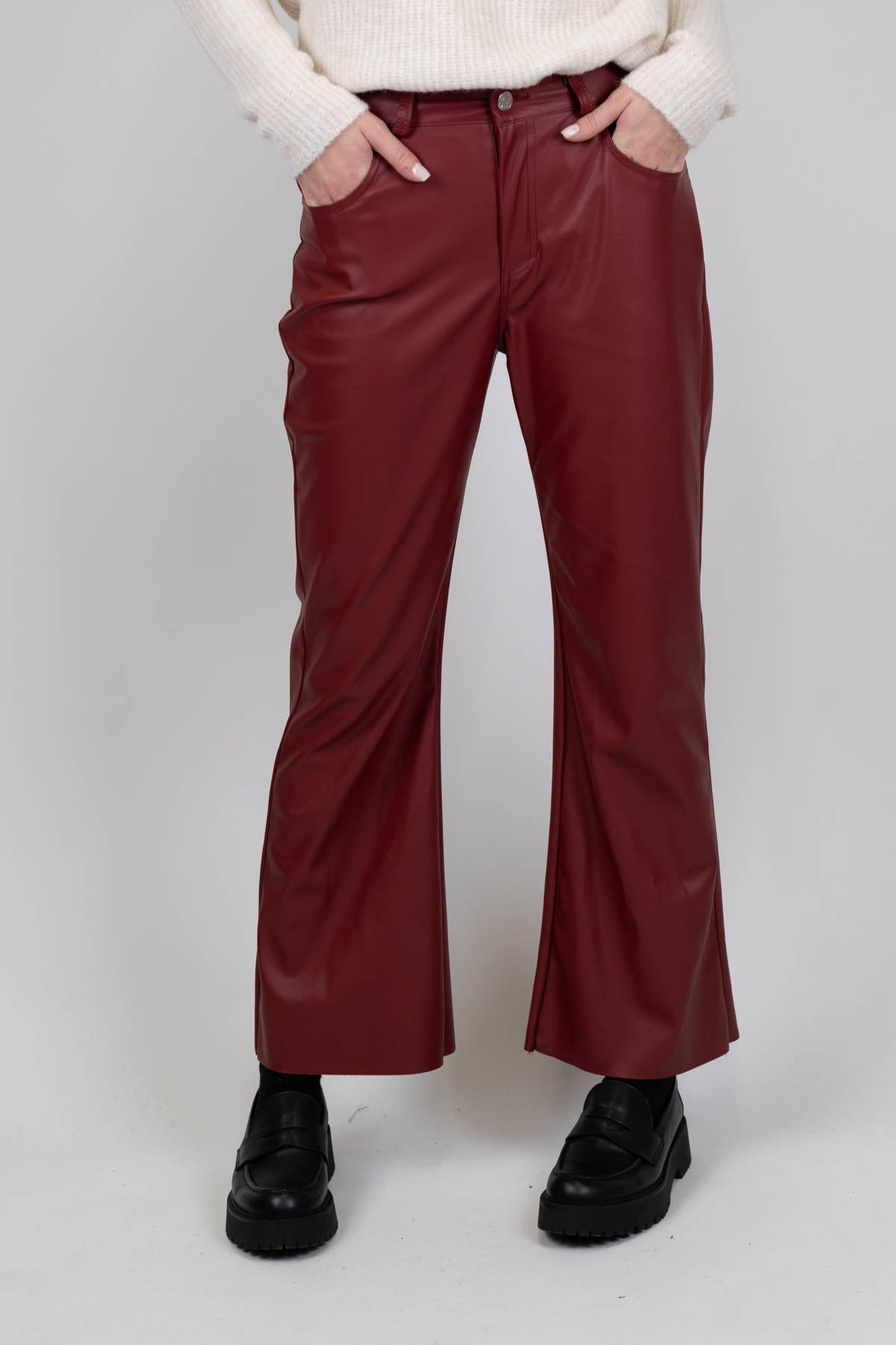 Haveone - Pantalone trombetta in ecopelle