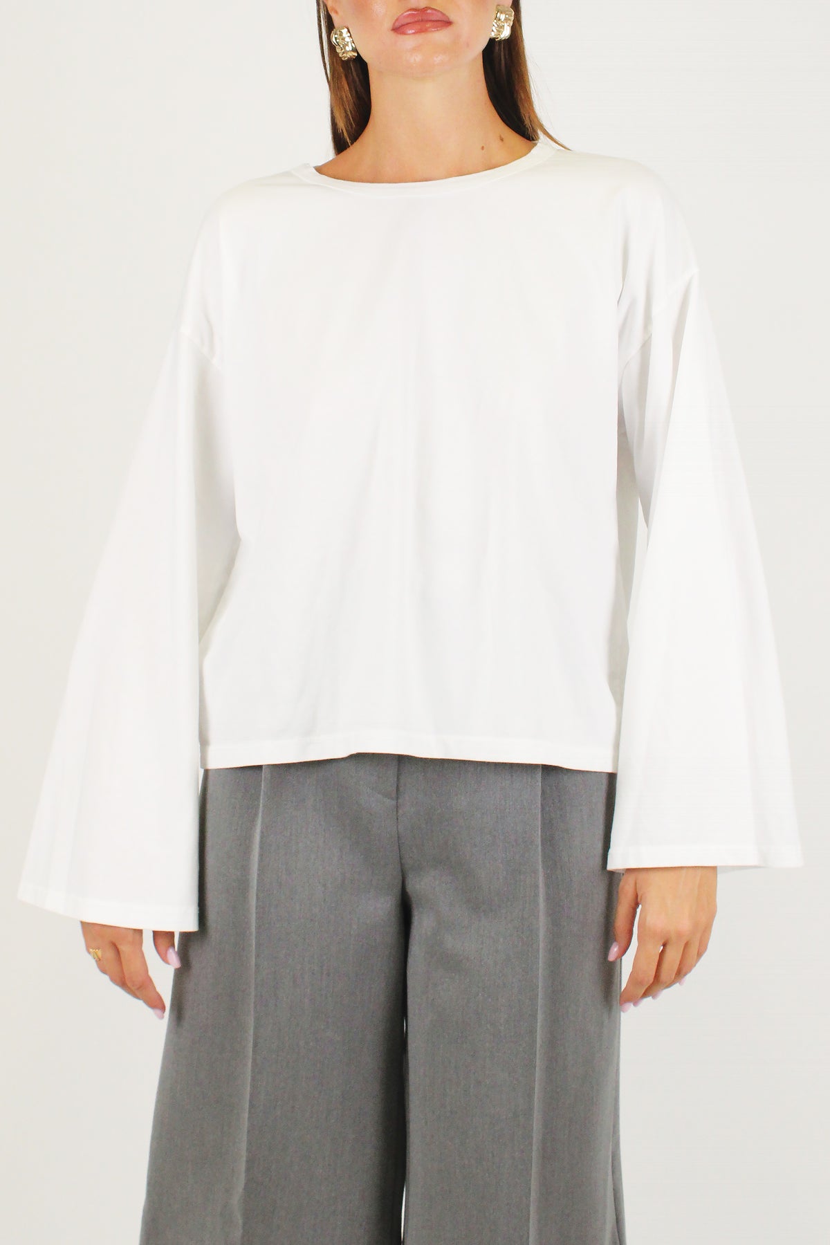 Haveone - Shirt manica lunga a trapezio tinta unita
