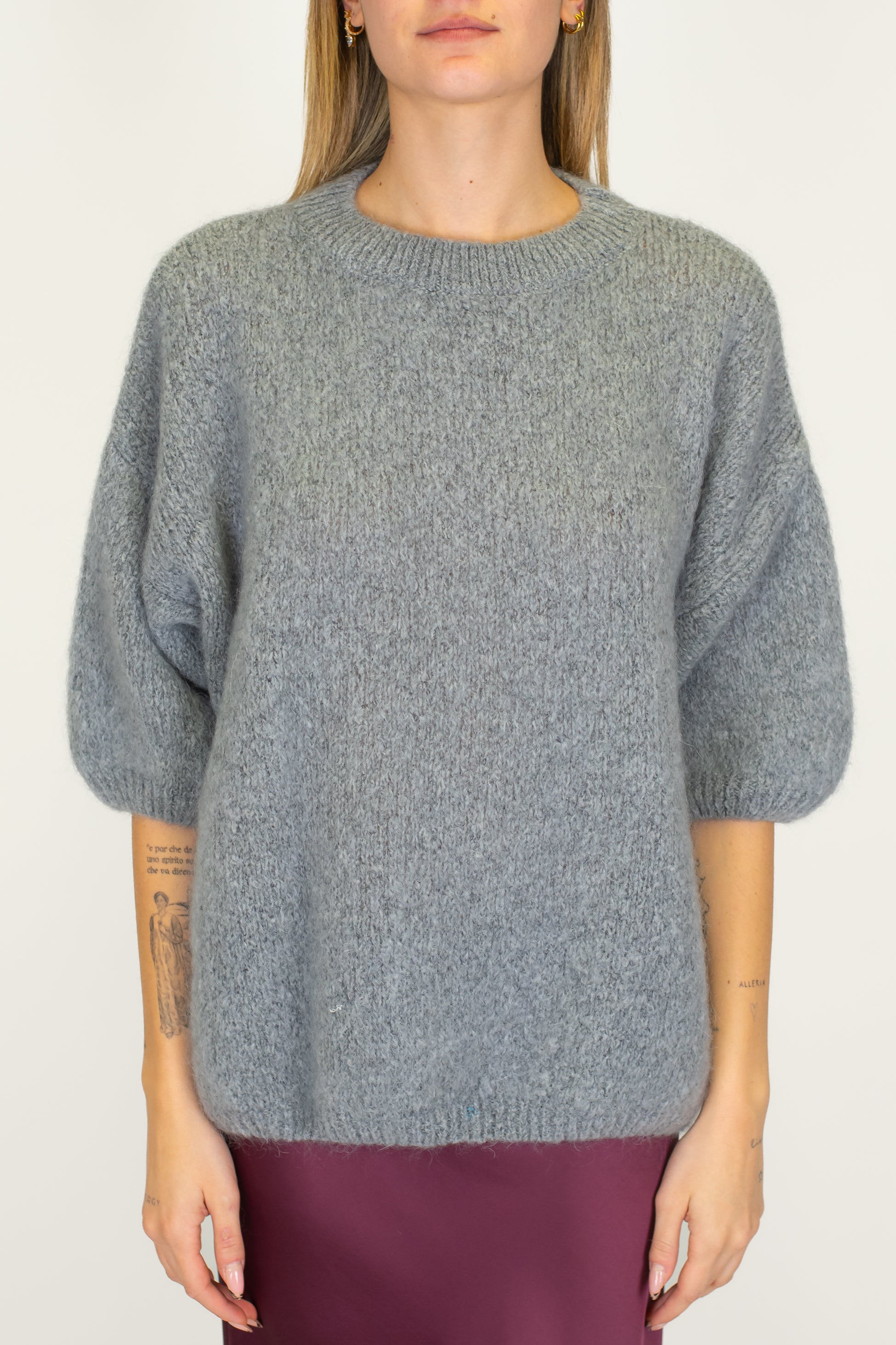 Dixie - Maglia over in misto lana con manica tre quarti