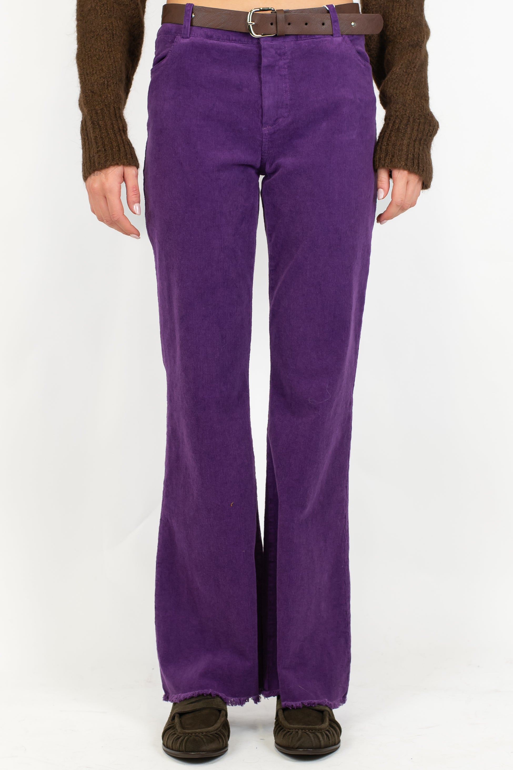 Motel - Pantalone a zampa in velluto millerighe