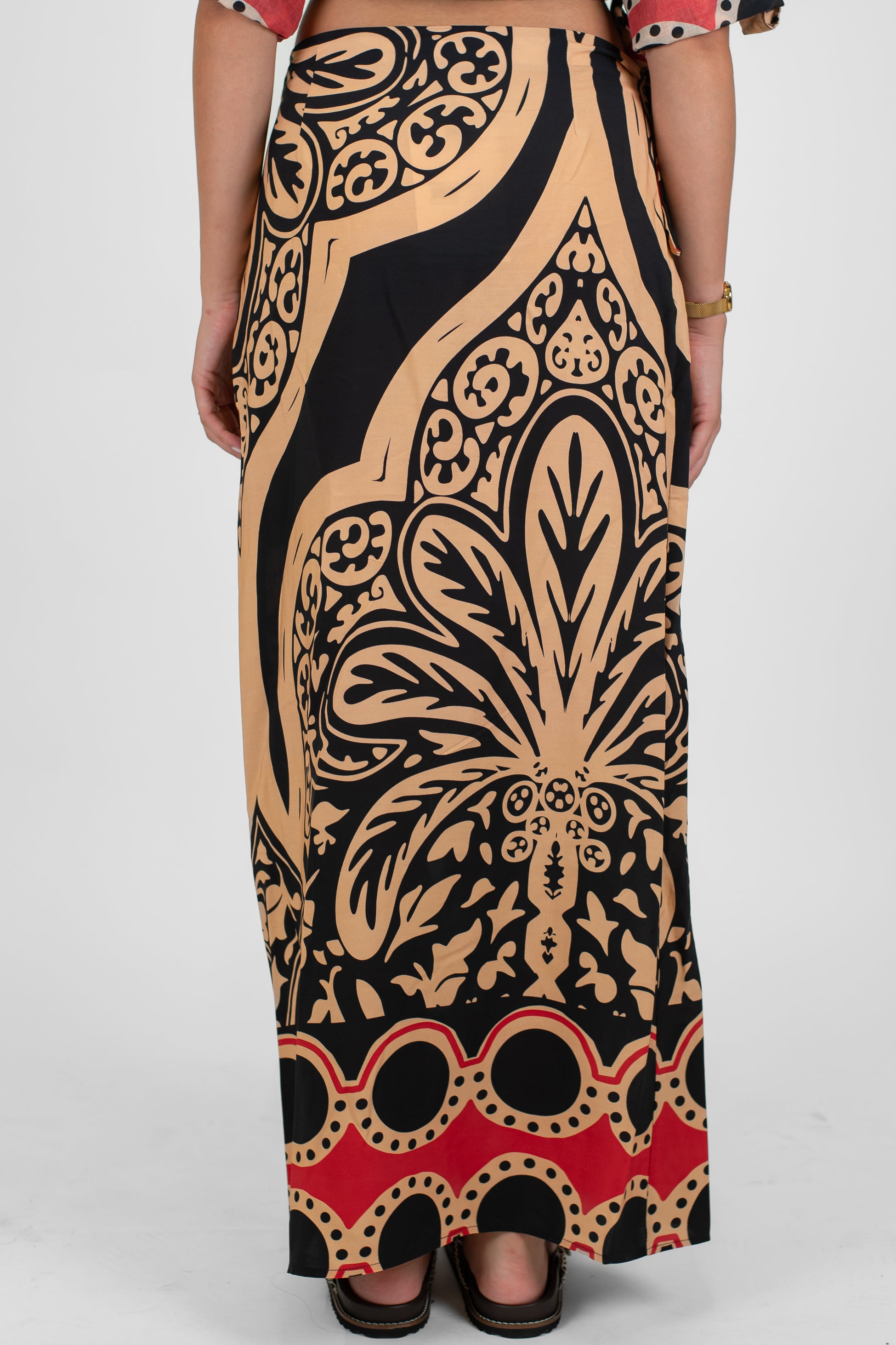 Haveone - Gonna pareo a portafoglio fantasia astratta in viscosa