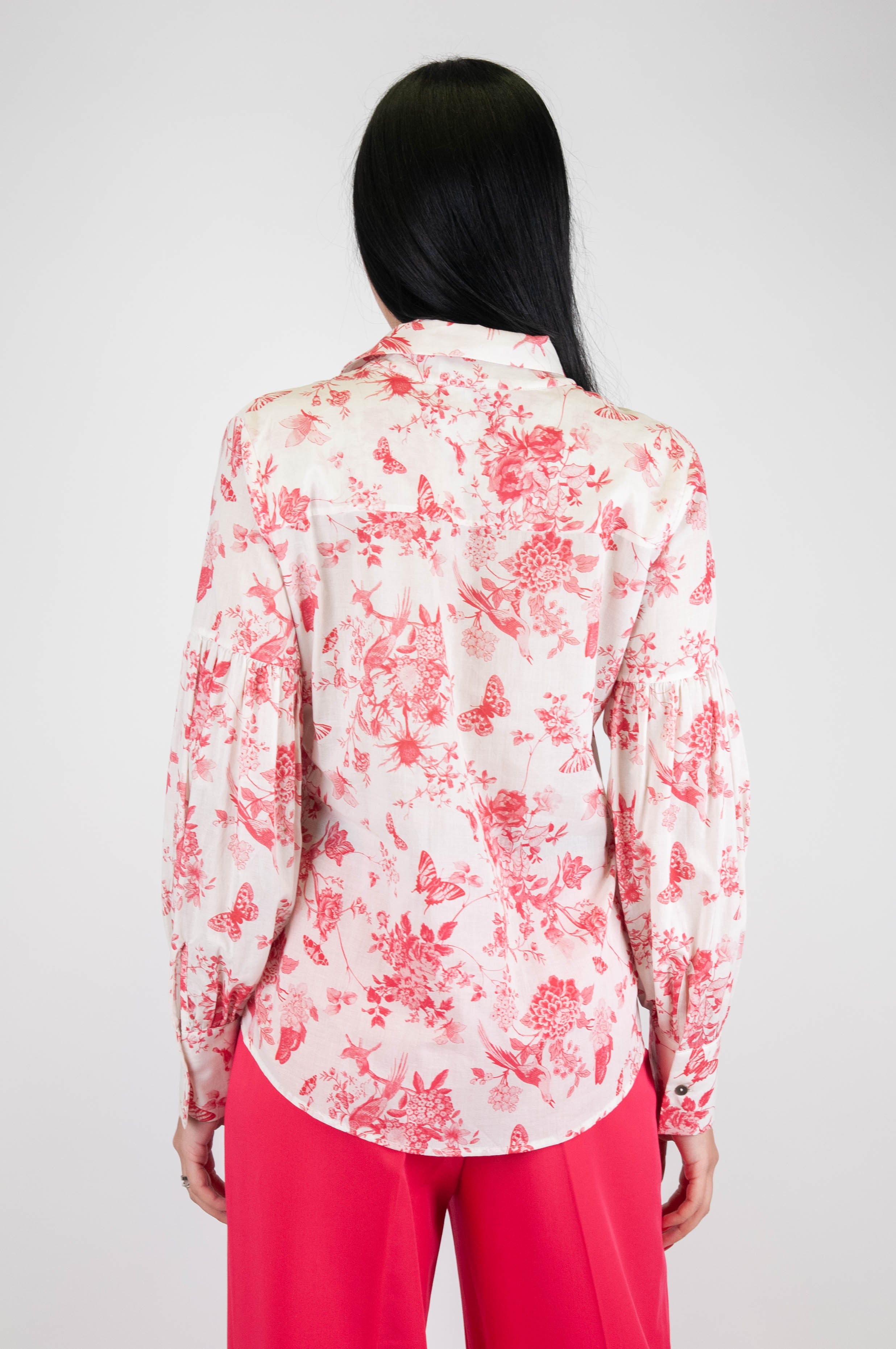 Tension in - Floral patterned shirt in cotton muslin