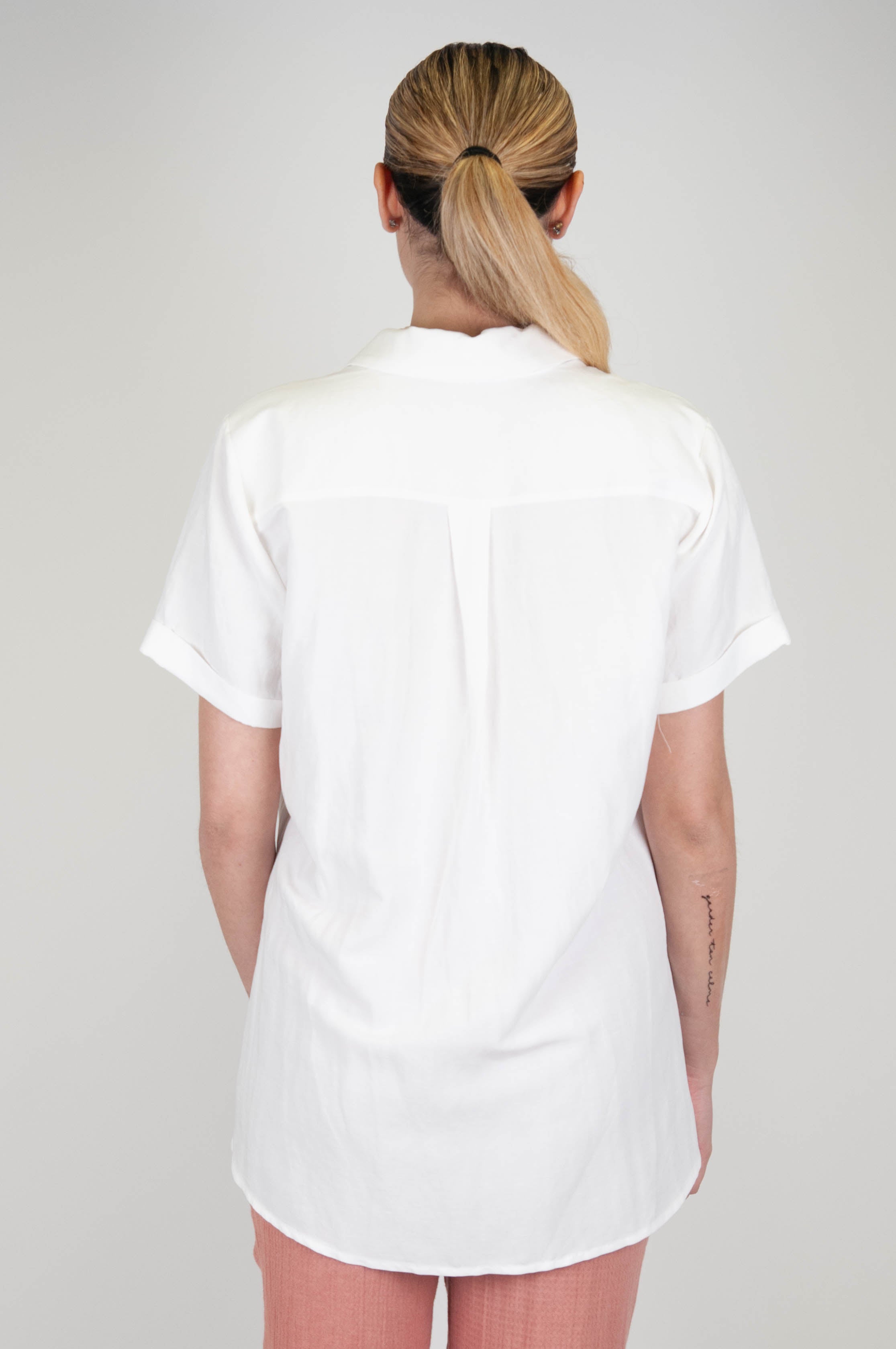 Haveone - Half sleeve shirt in linen blend