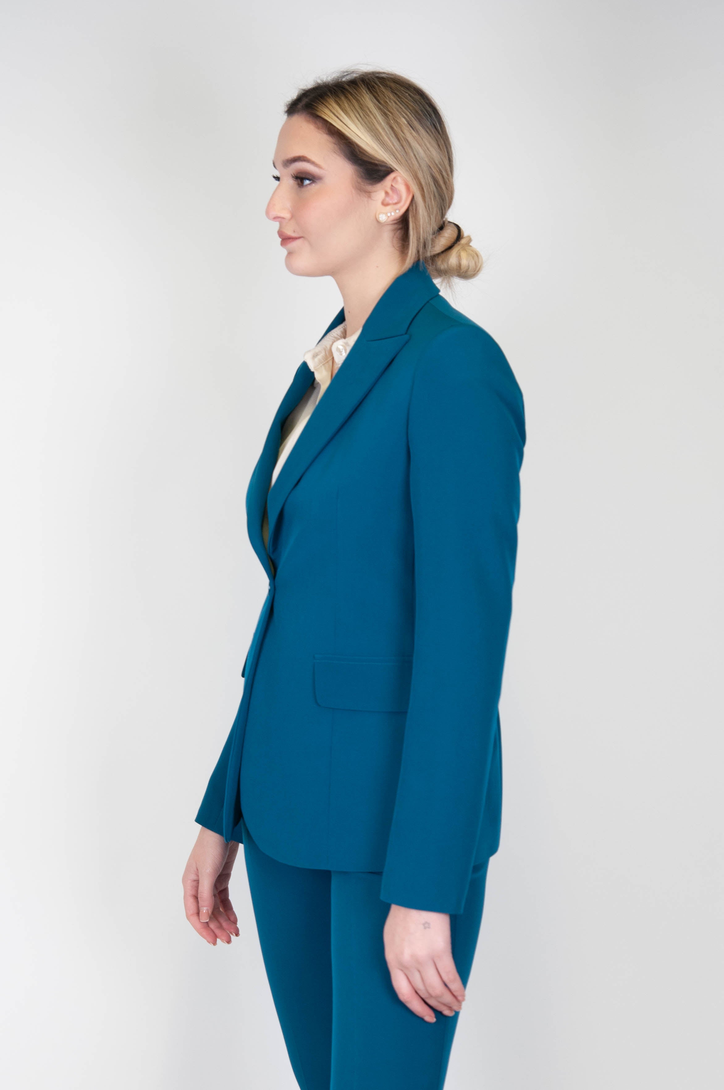 Maryley - Solid color single-breasted jacket