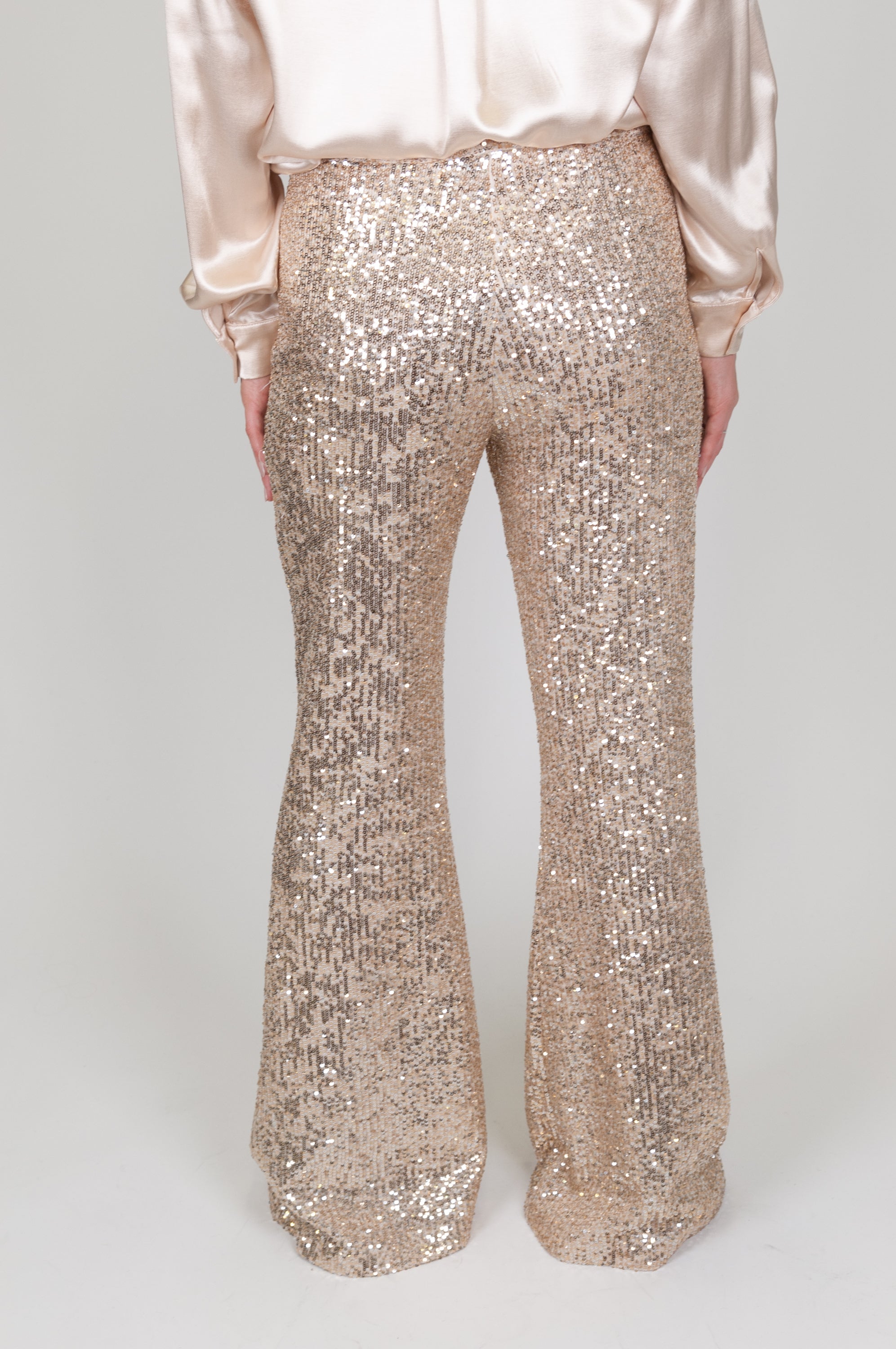 Tensione in - Pantalone a zampa paillettes