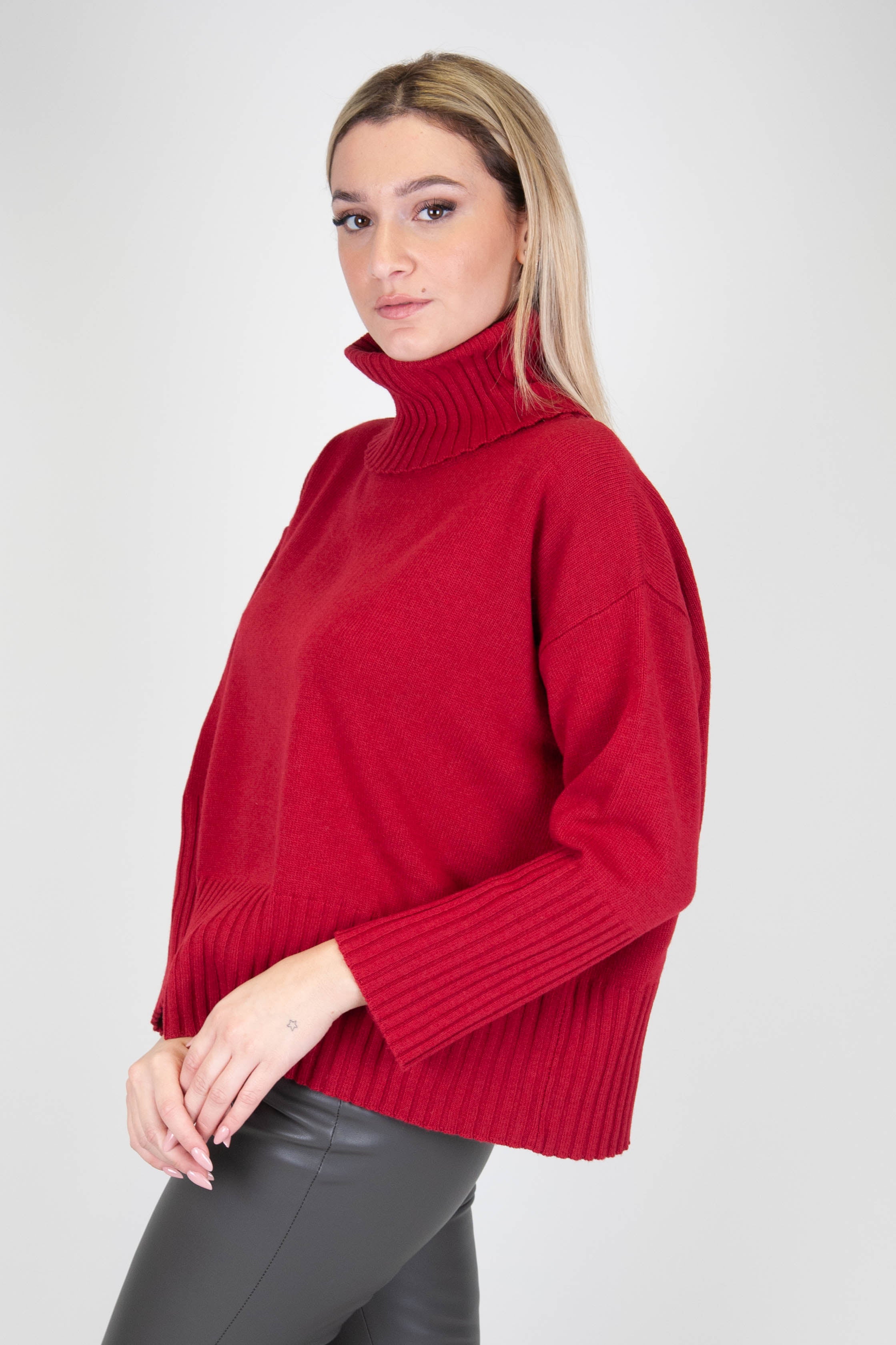 Tension in - Oversized turtleneck in wool and cashmere blend