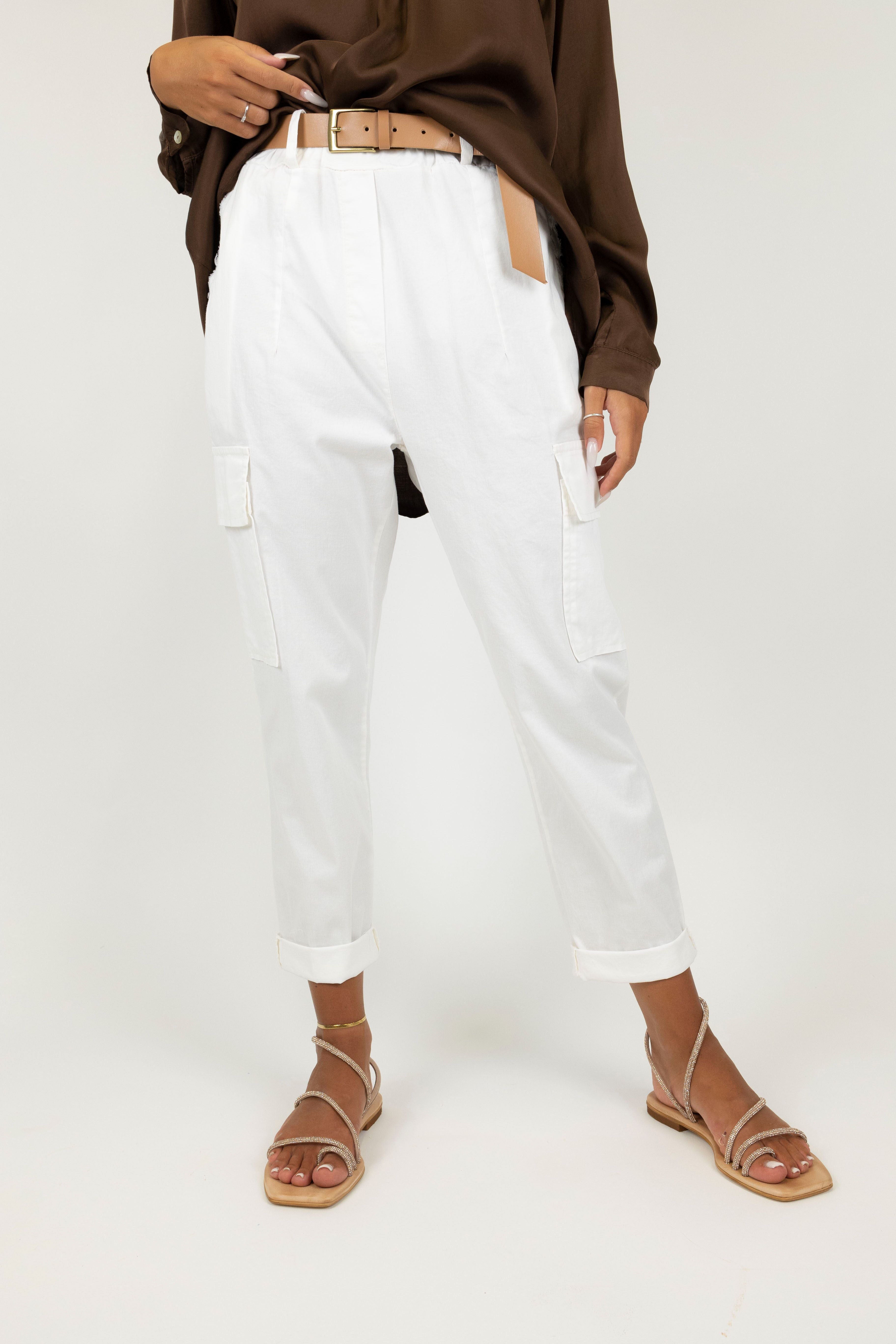 Motel - Trousers with fringed pocket and large side pockets