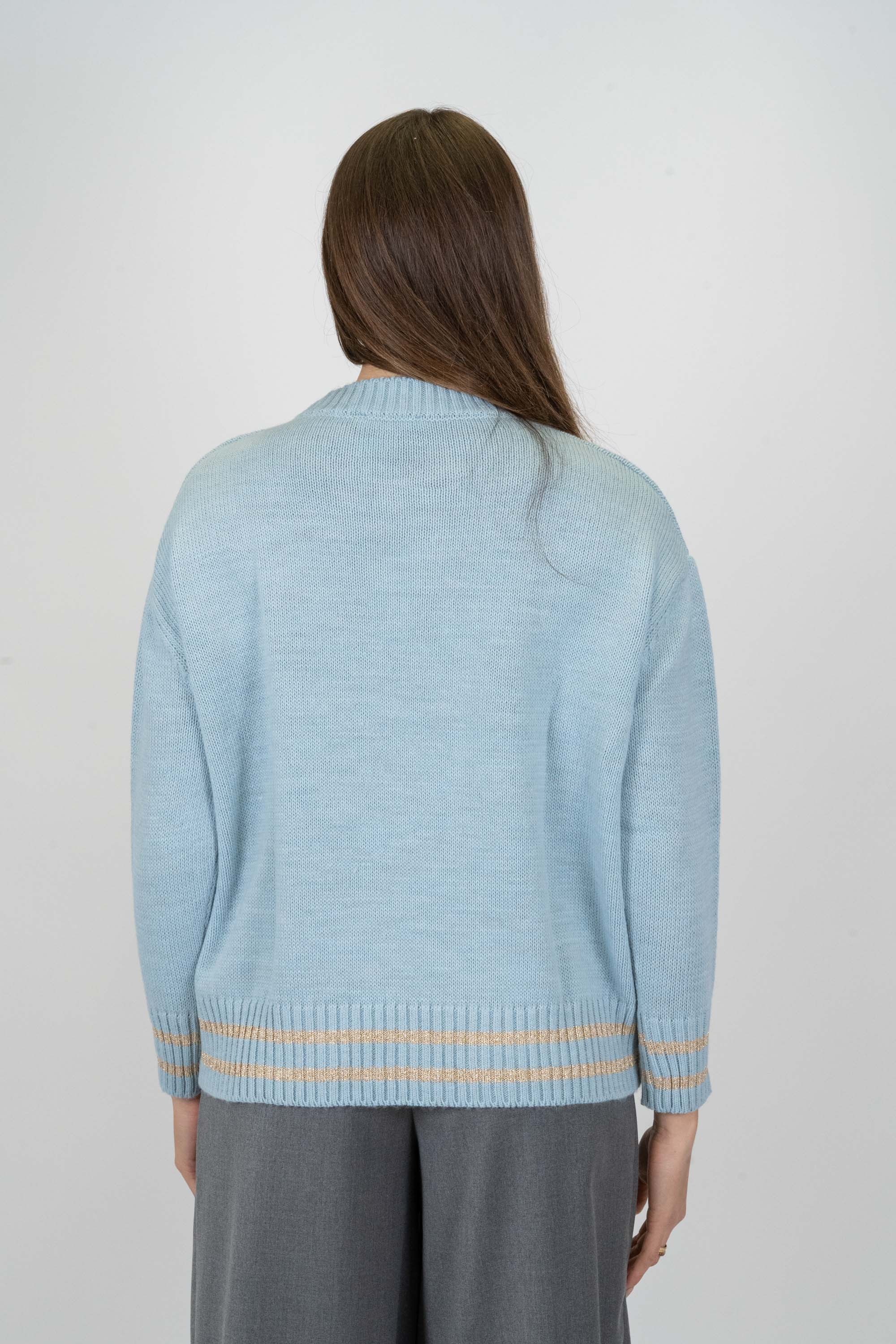 Tension in - Cashmere blend crew neck sweater with penguins