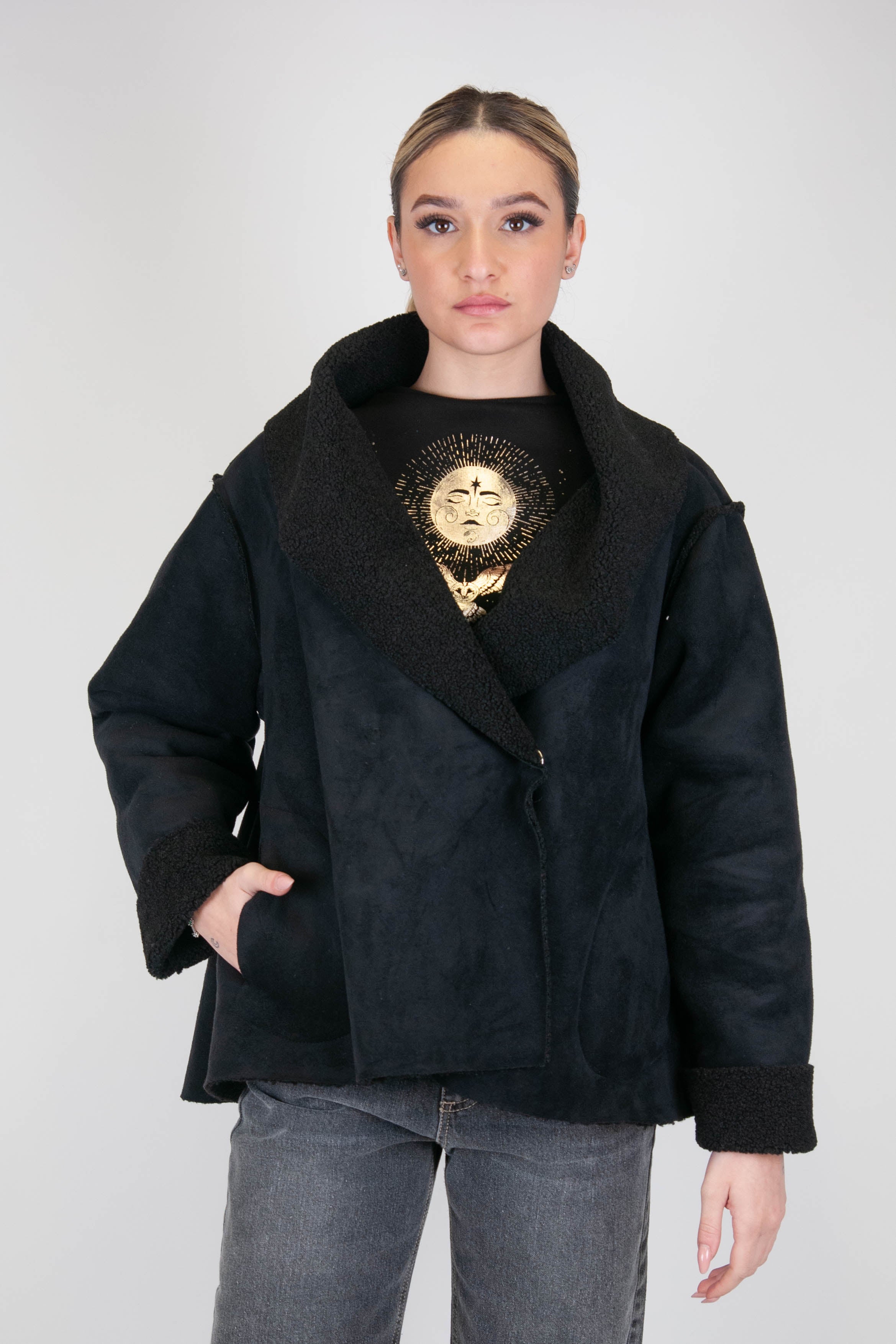 Haveone - Eco sheepskin with concealed buttoning