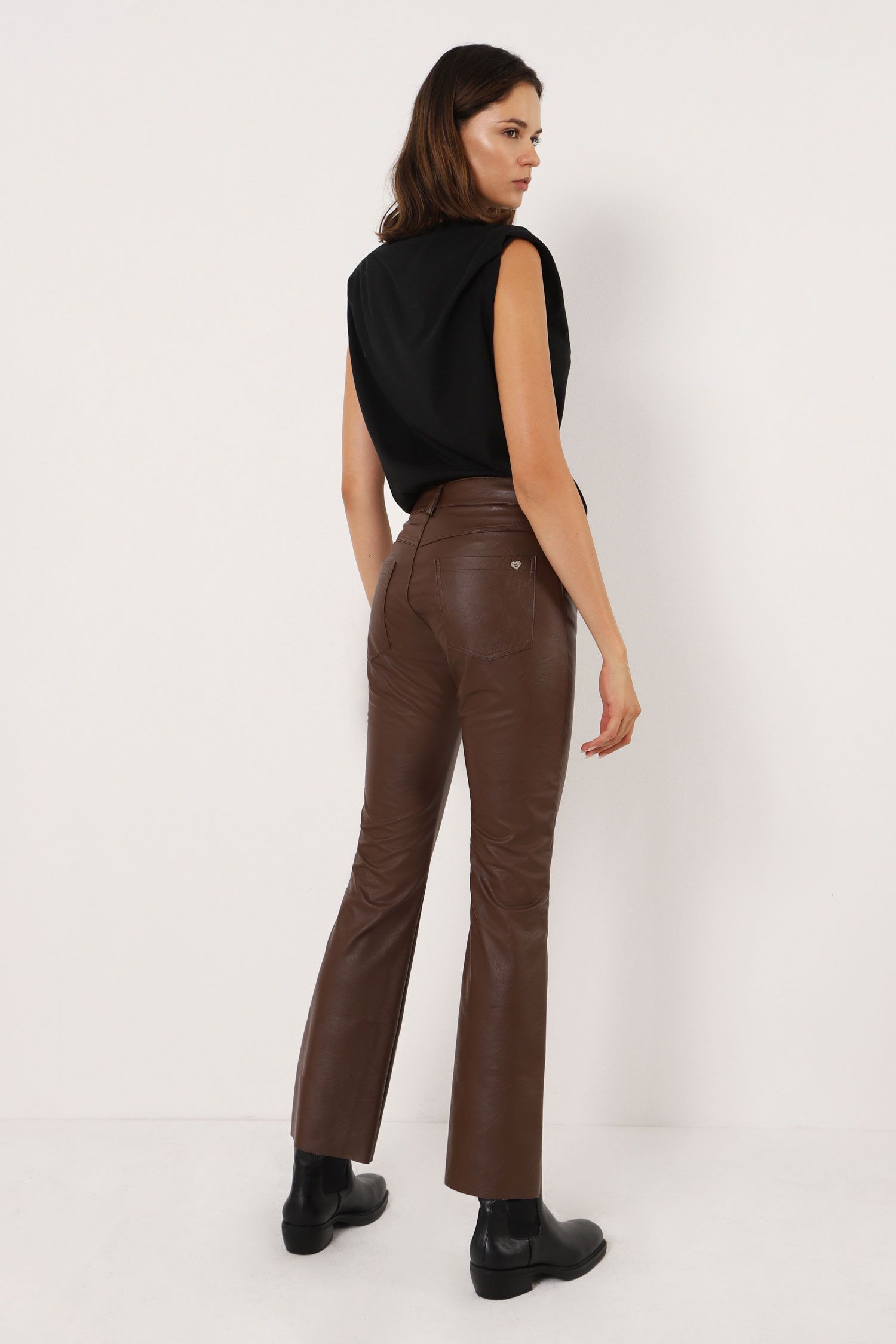 Please - Pantalone trombetta ecopelle