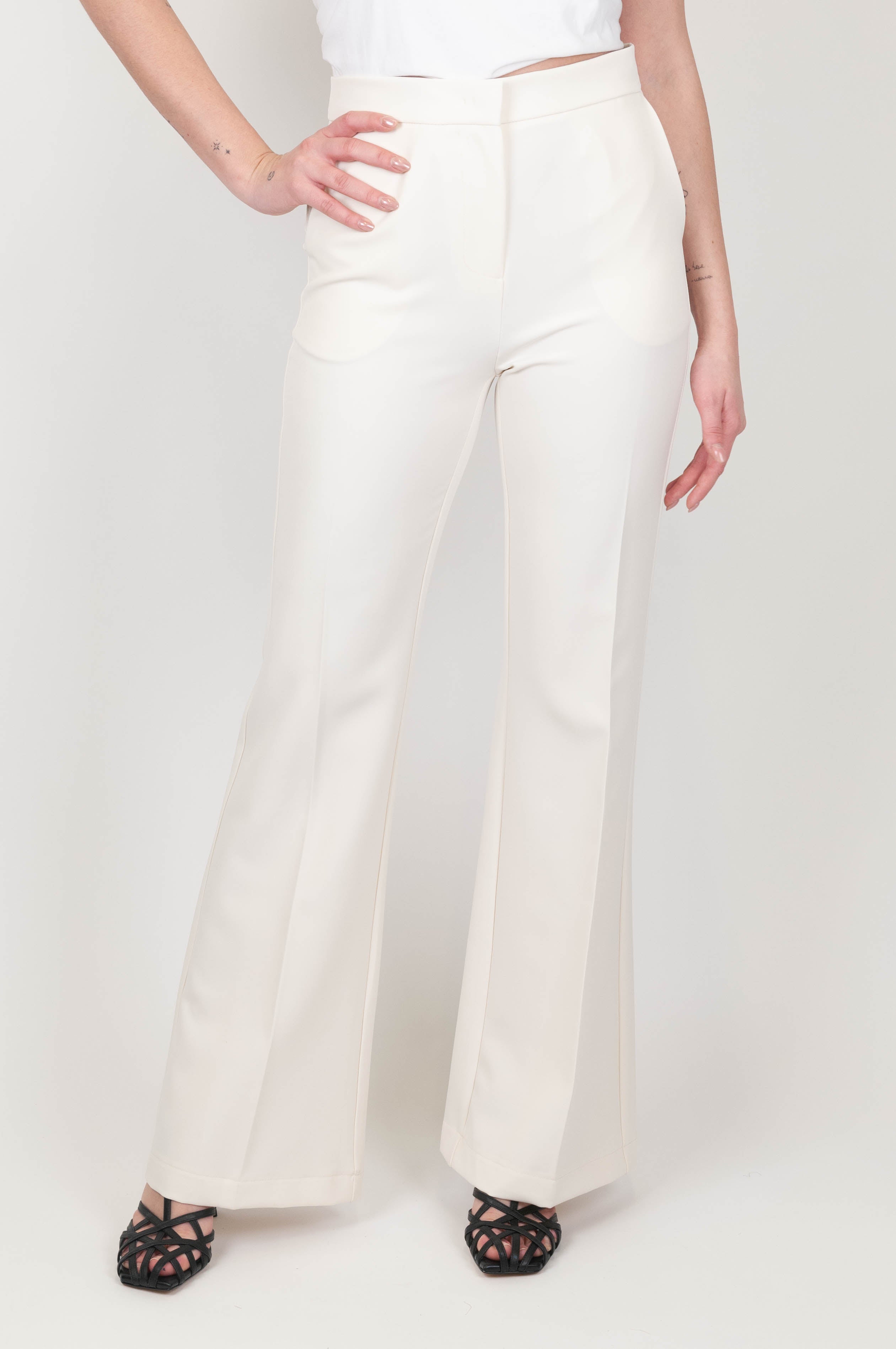 Maryley - Flared trousers with ironed crease