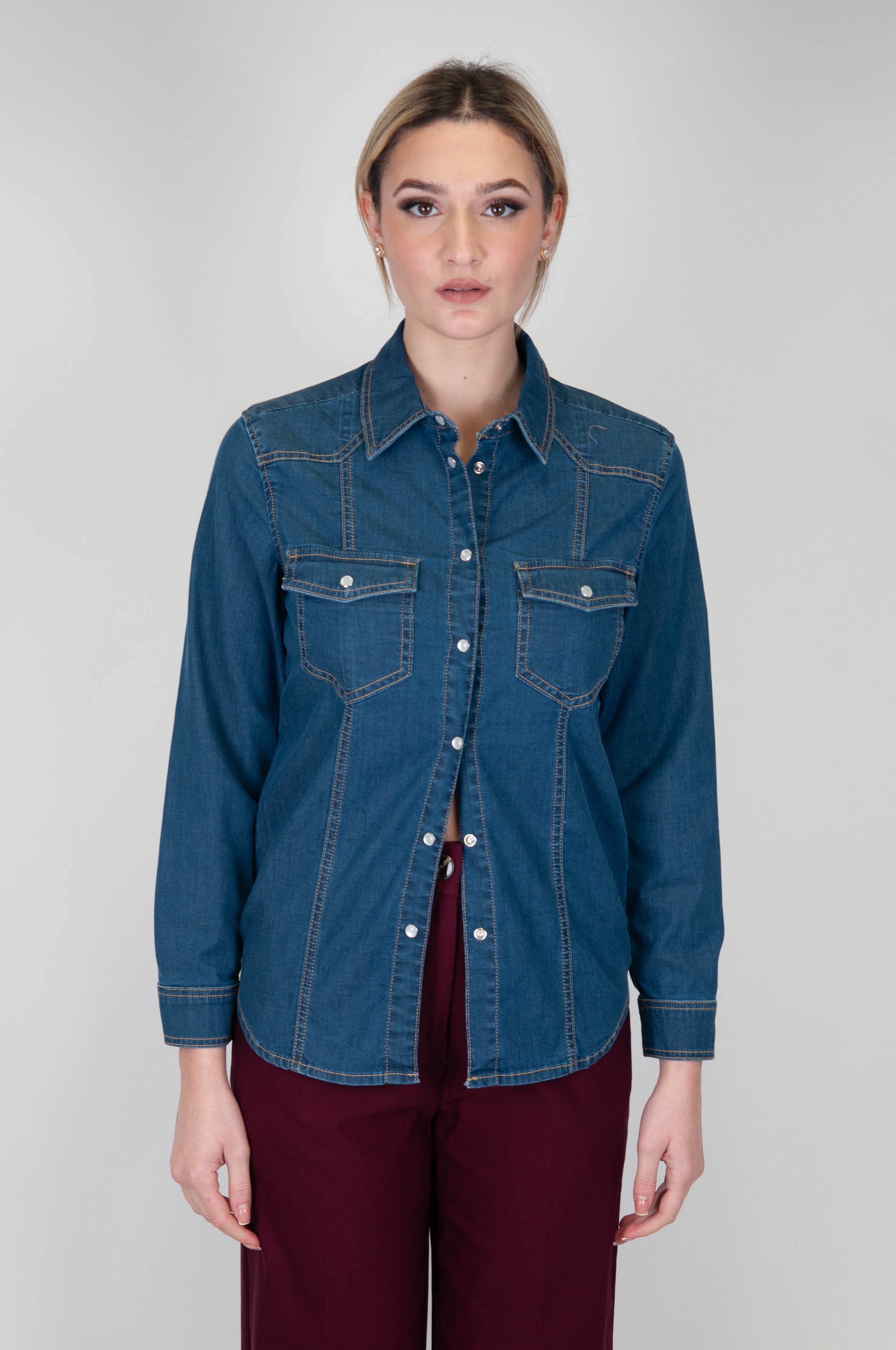 Please - Denim shirt with visible stitching