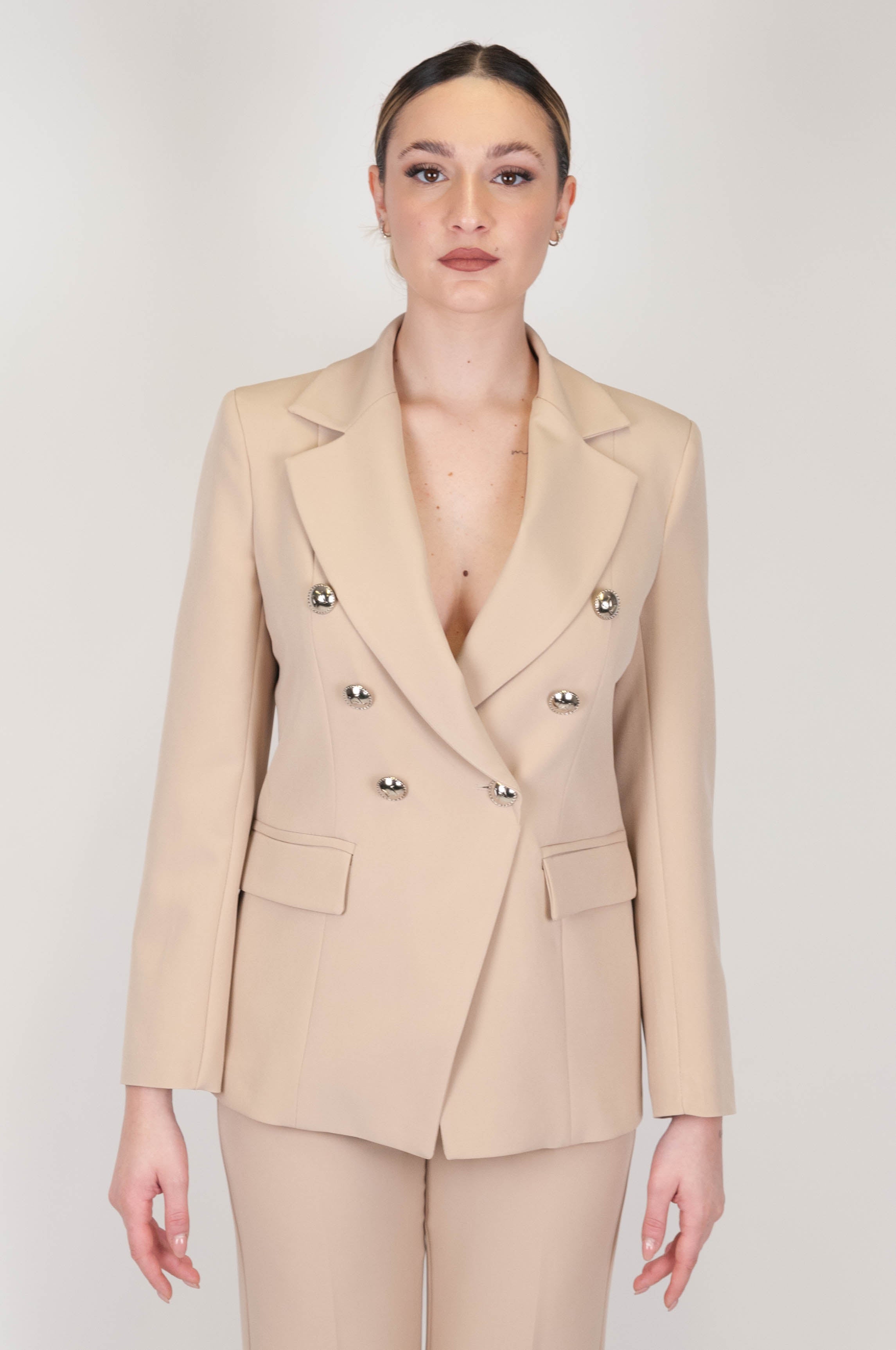 Maryley - Double-breasted jacket with wide peak lapel