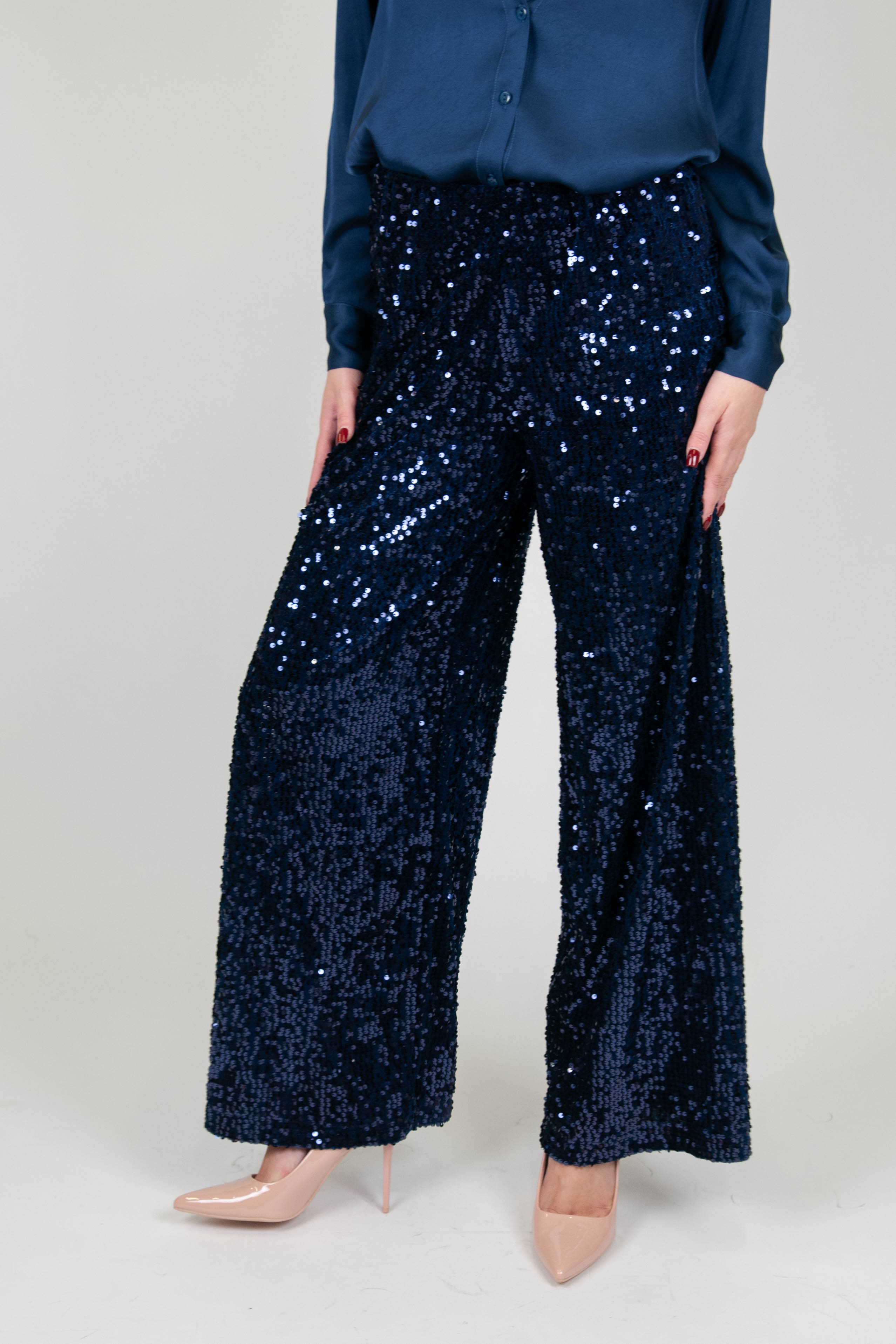 Tension in - Palazzo trousers in velvet and sequins