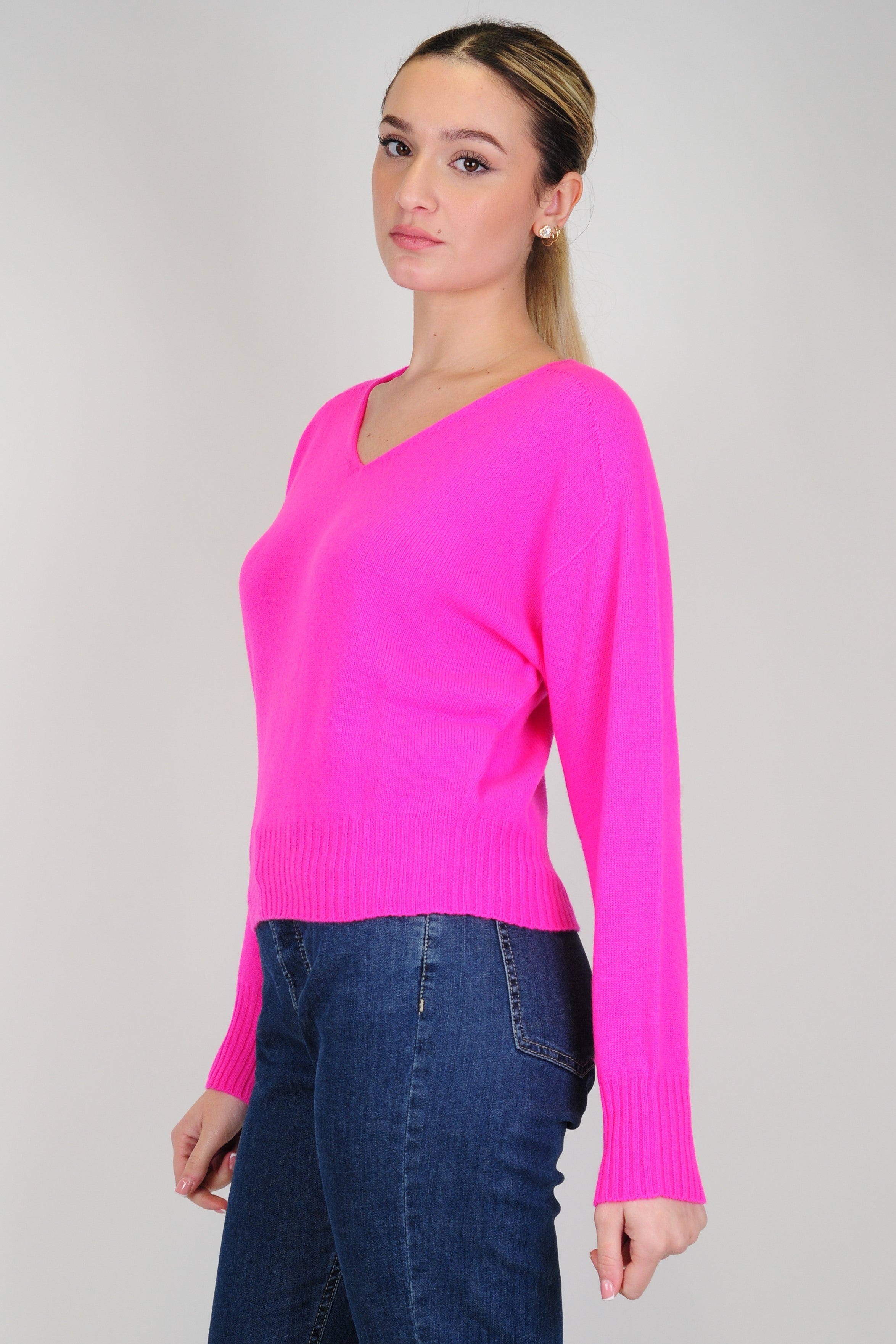 Tension in - V-neck sweater in cashmere blend