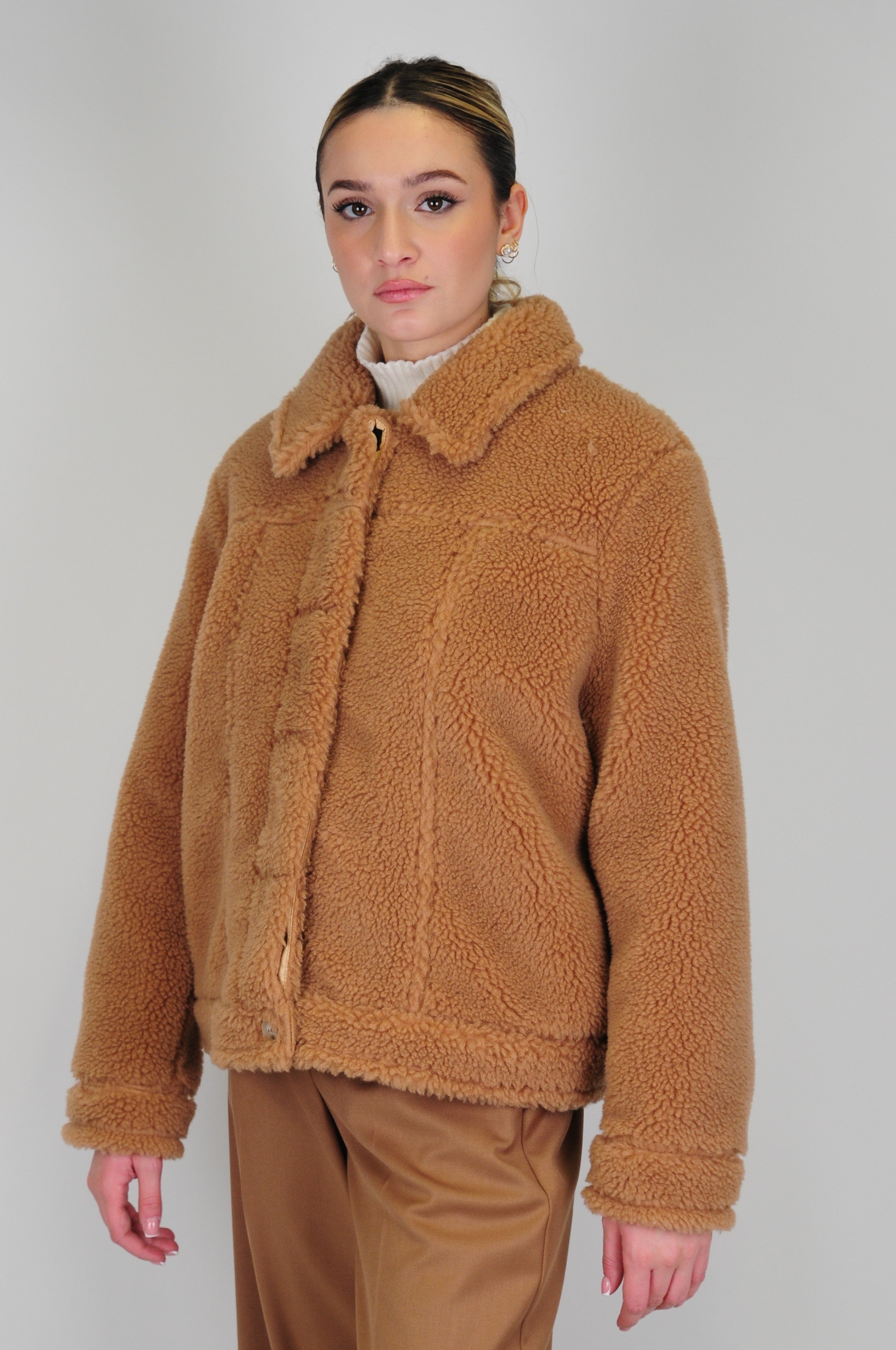 Tension in - Teddy jacket with invisible buttons in wool blend