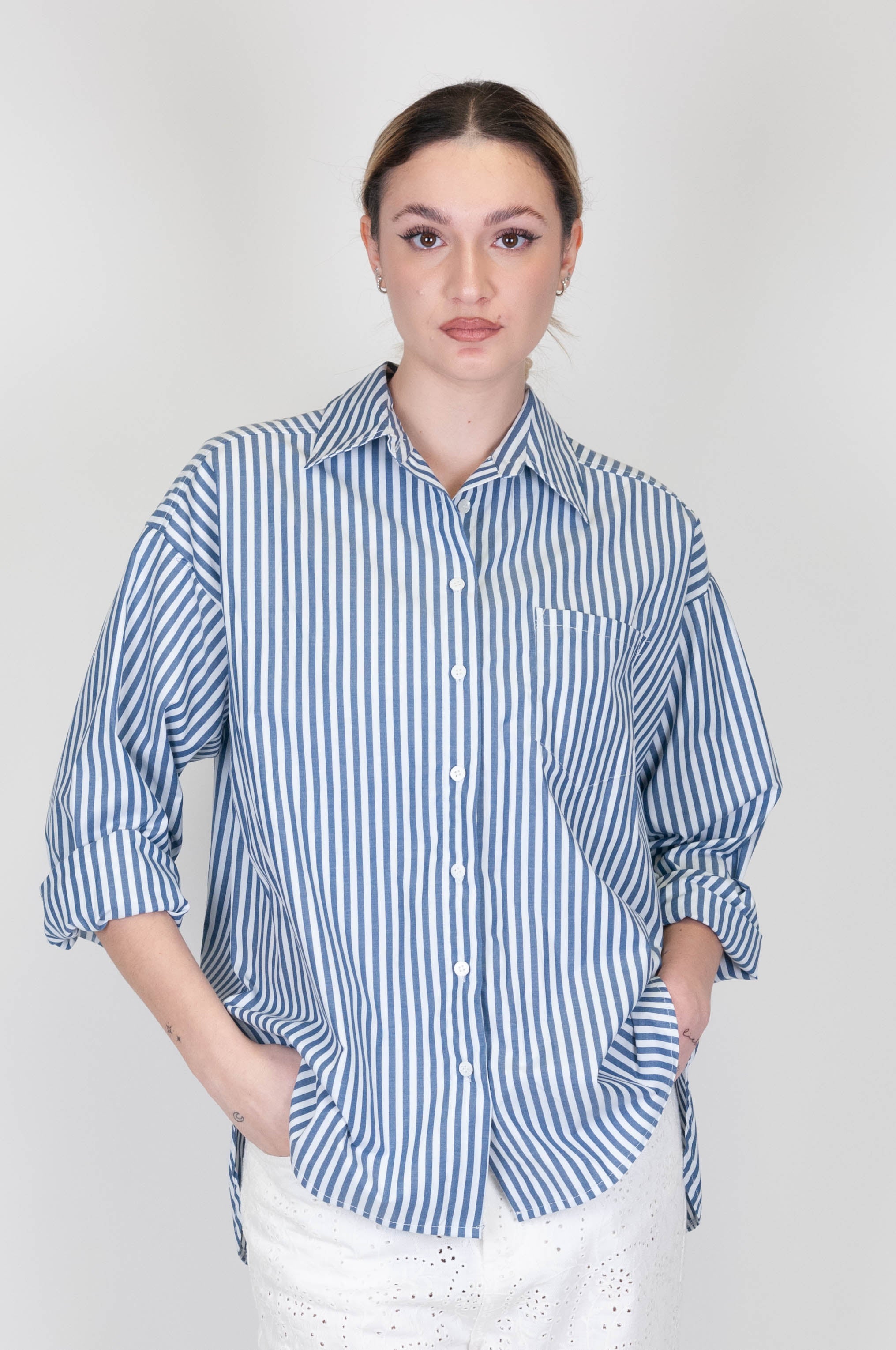 Tensione in - Camicia over a righe