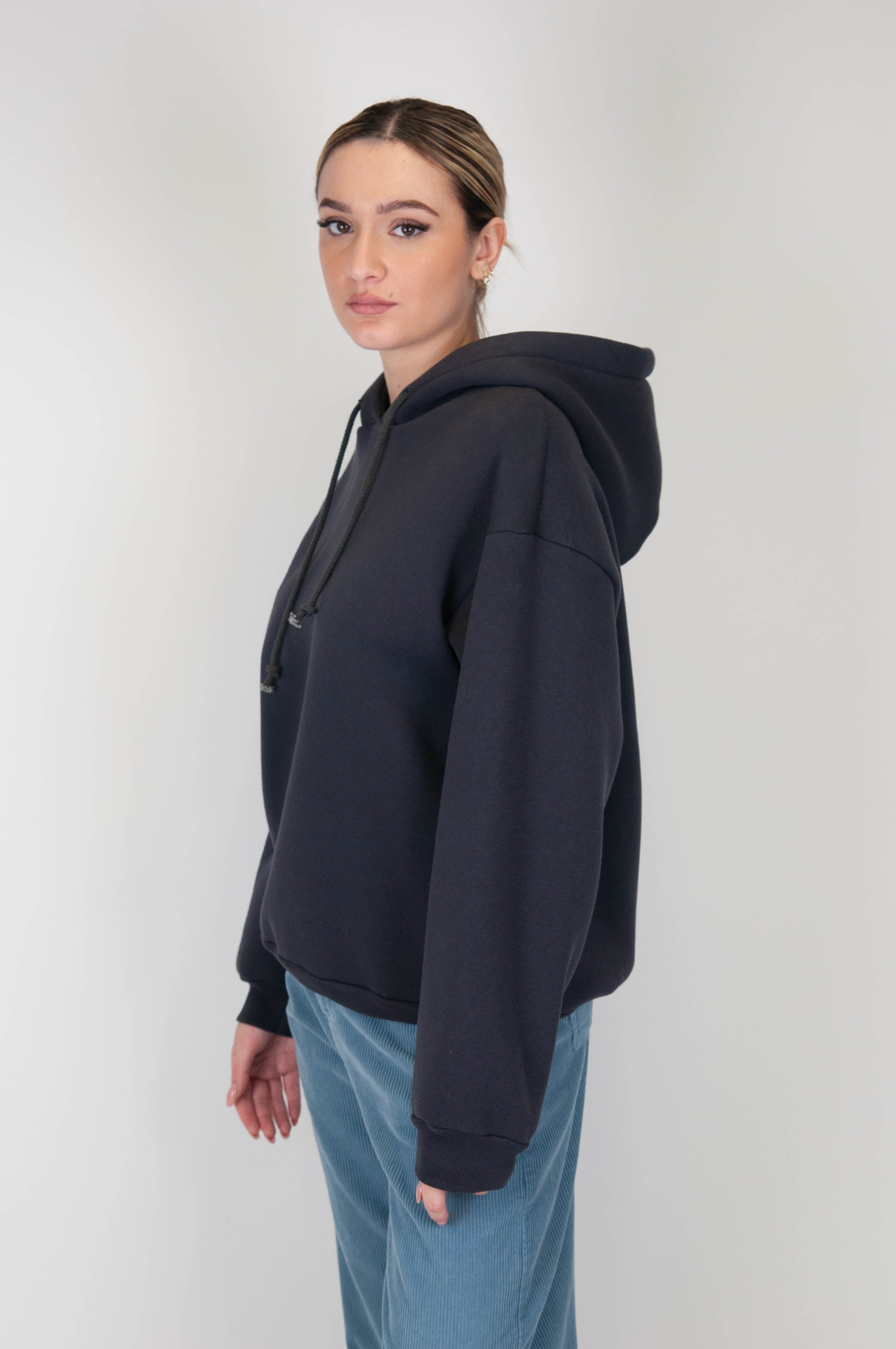 Tension in - Solid color sweatshirt with hood