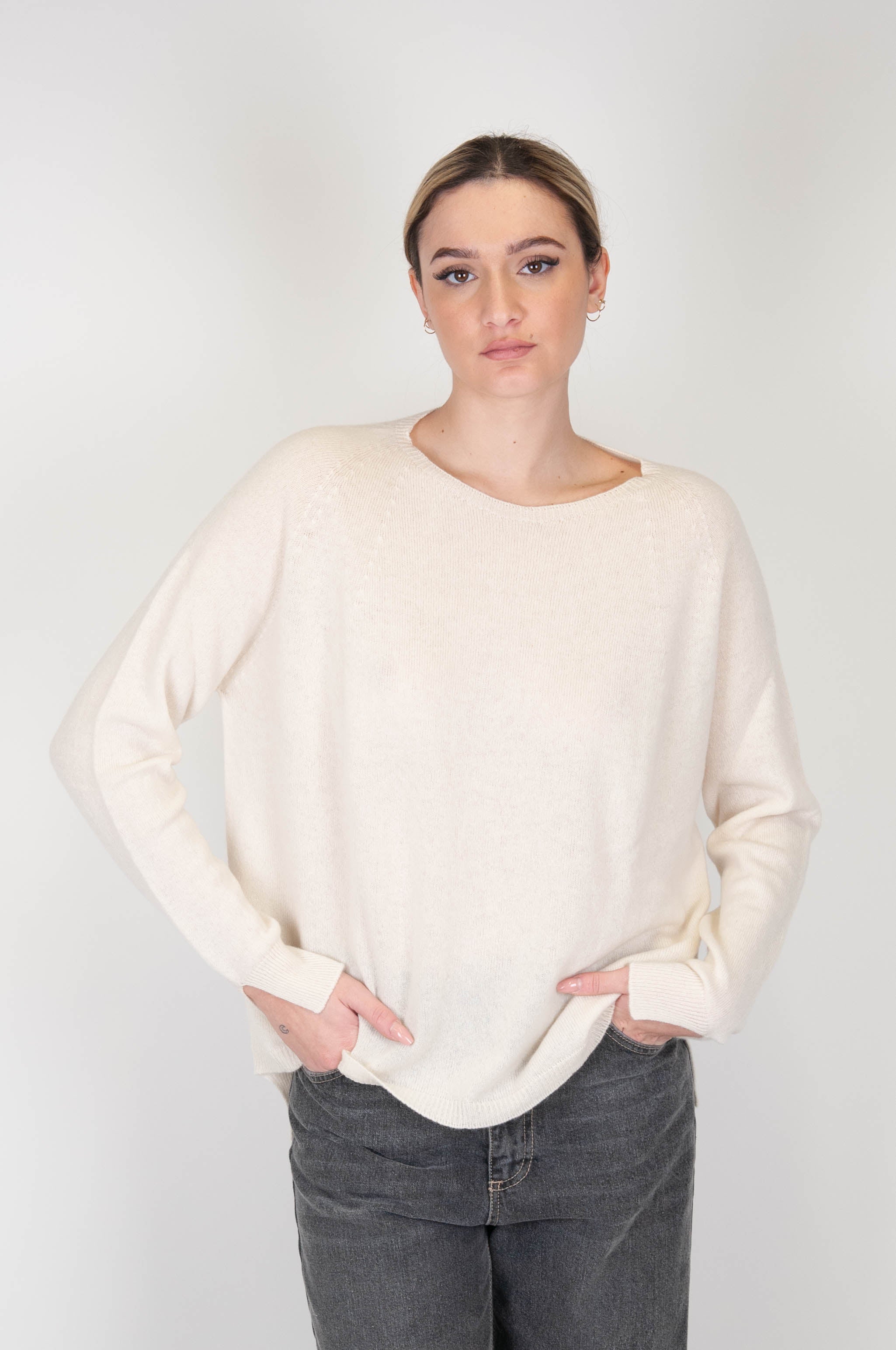 Motel - Maglia girocollo 100% cashmere