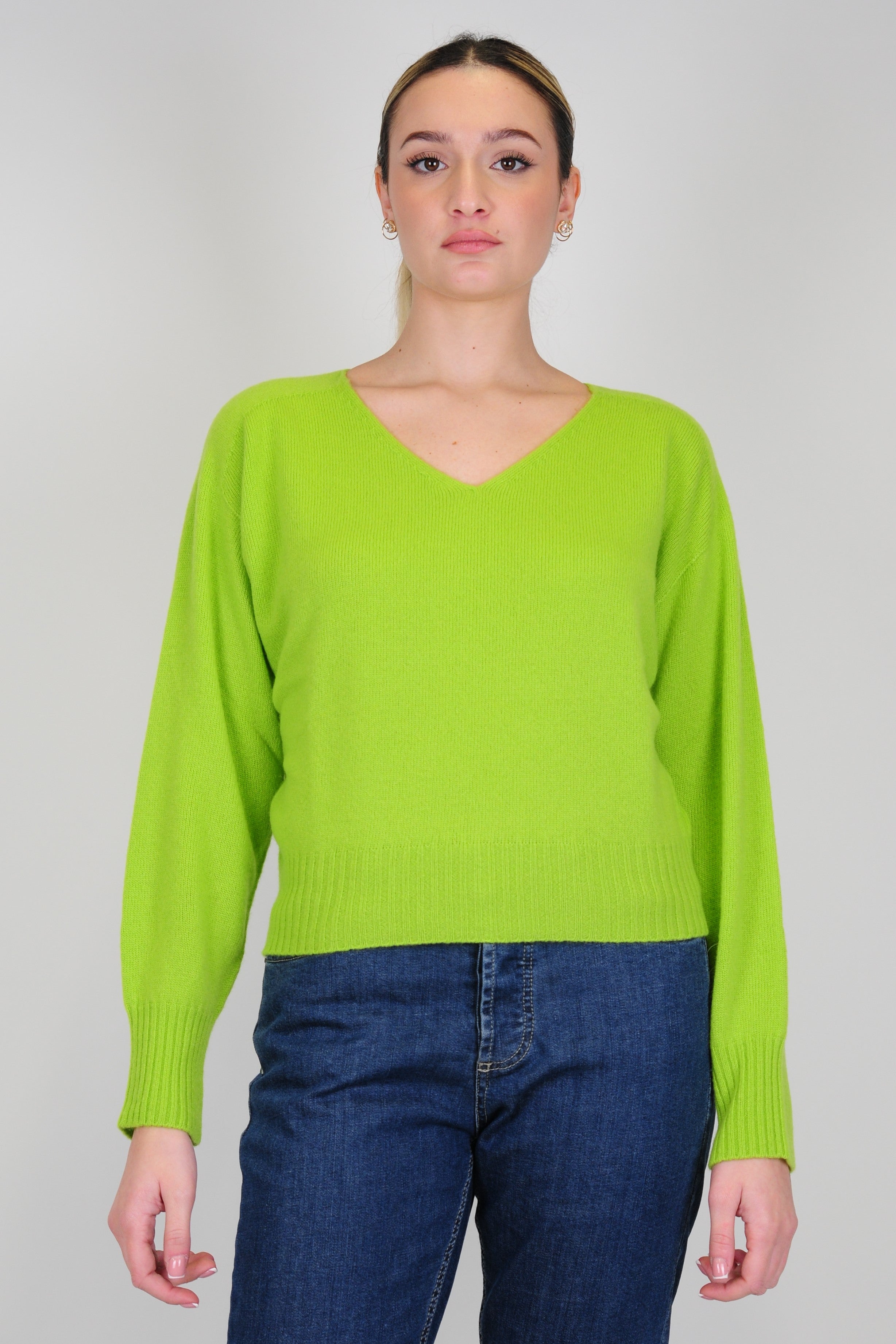 Tension in - V-neck sweater in wool/cashmere blend