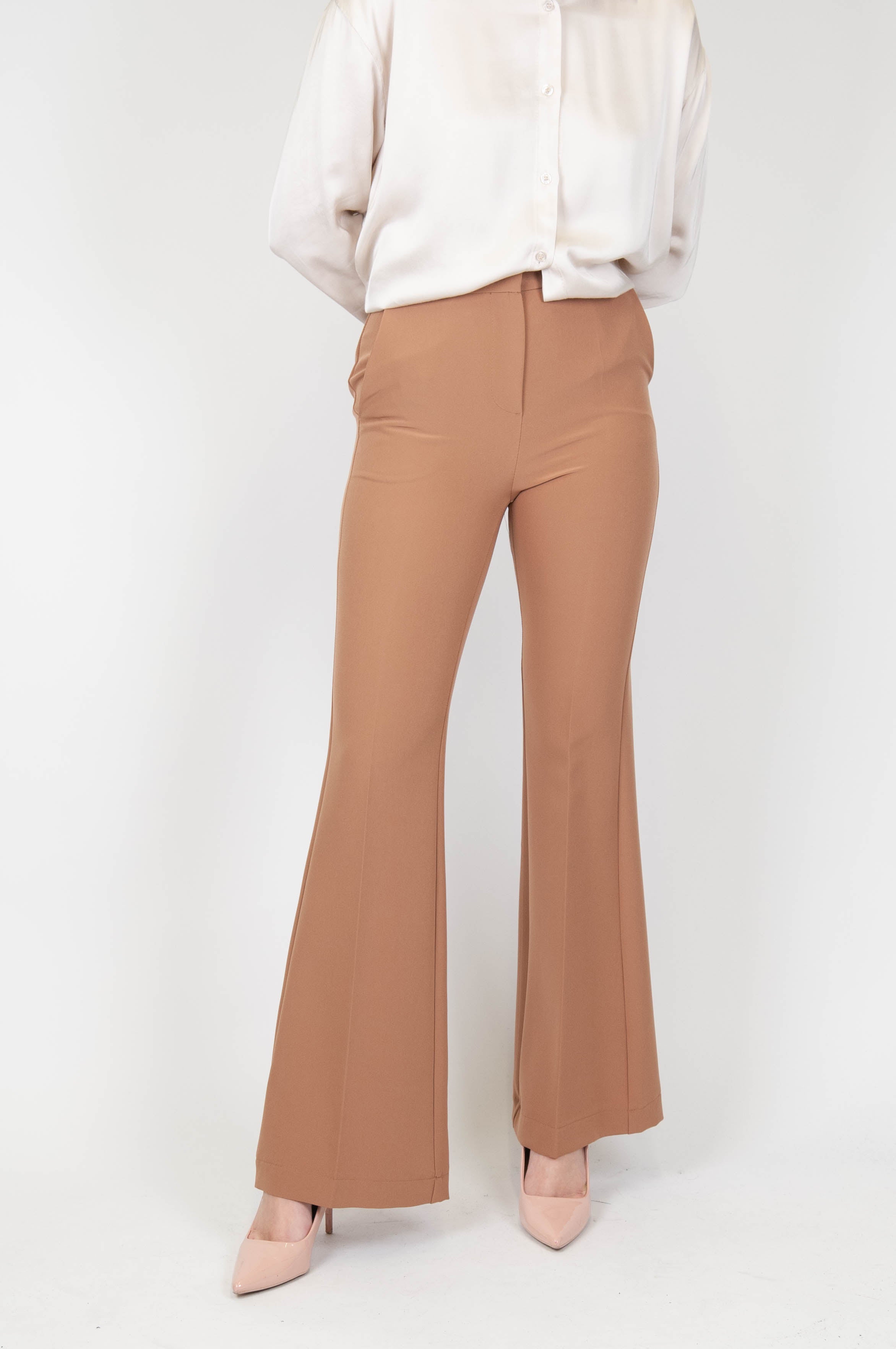 Maryley - Pantalone a zampa con piega stirata