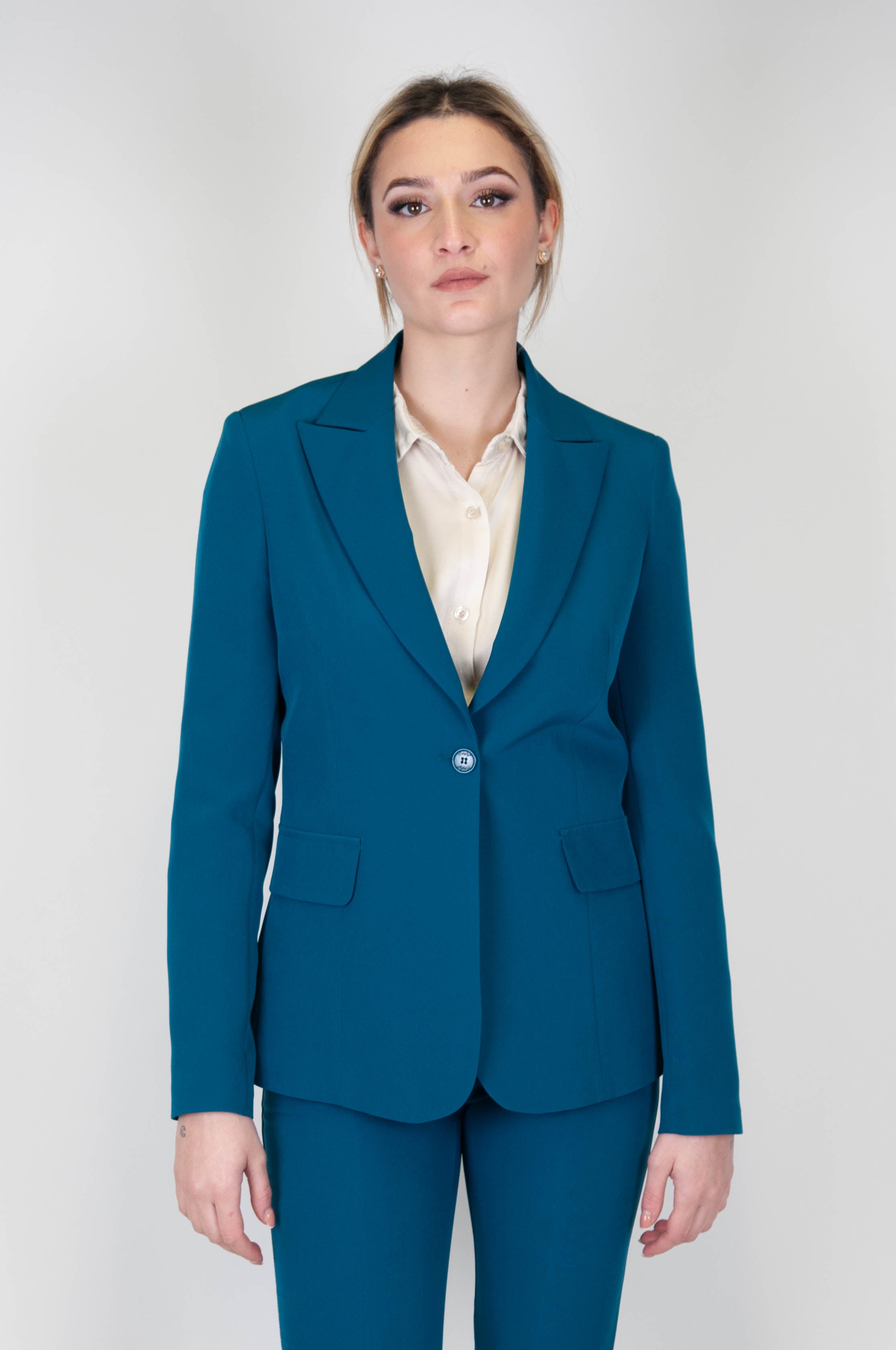 Maryley - Solid color single-breasted jacket