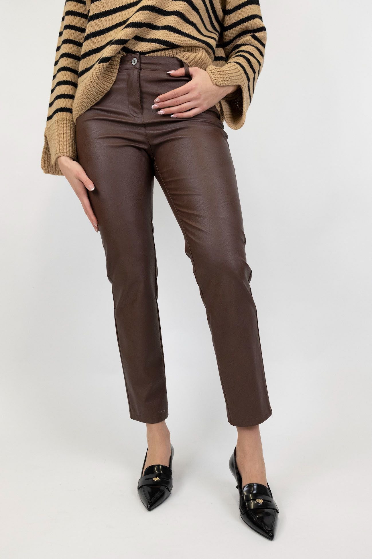 Please - Regular faux leather trousers