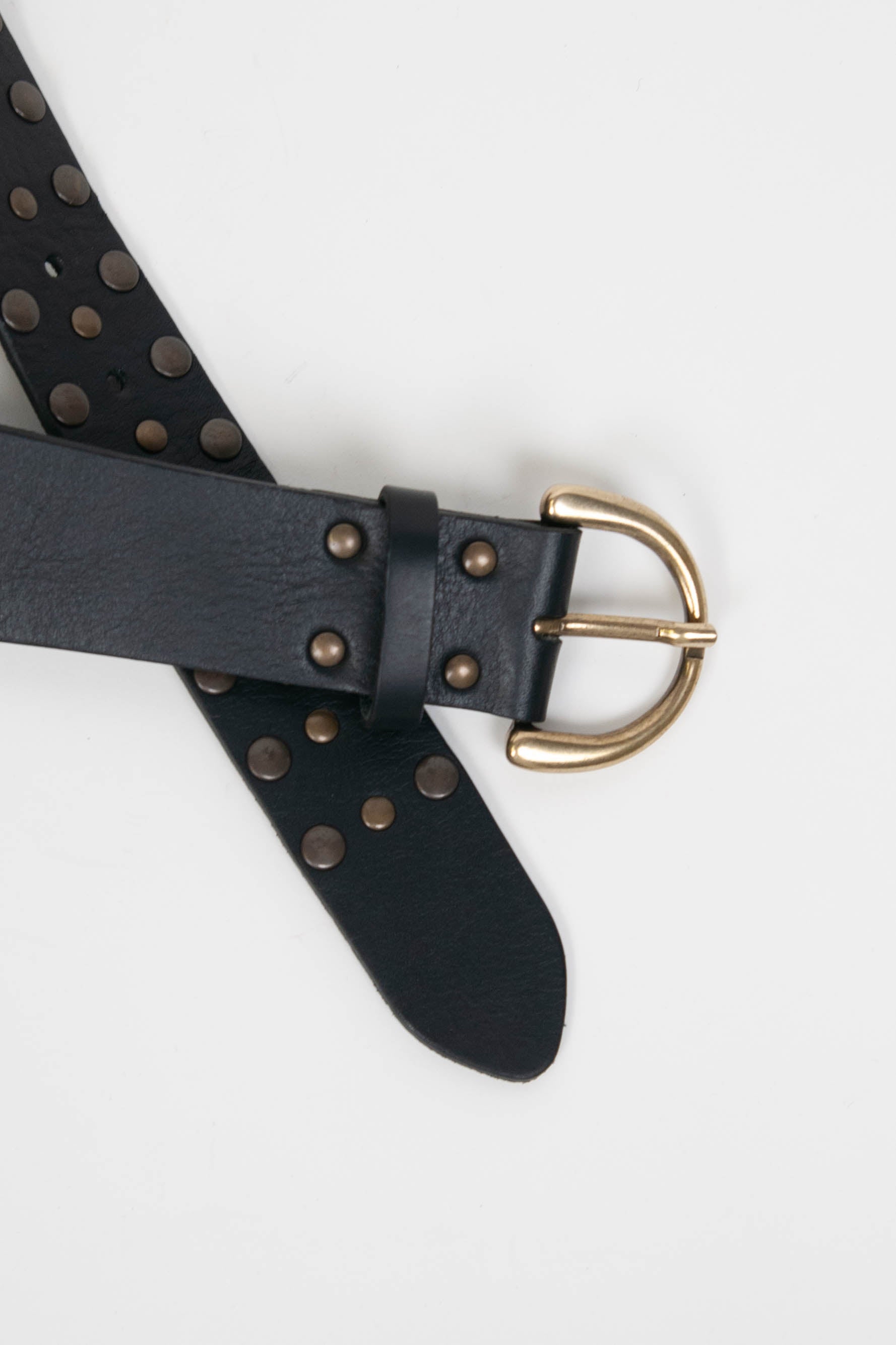 Tensione in - Cintura in vera pelle Made in Italy con fibbia in metallo e borchie