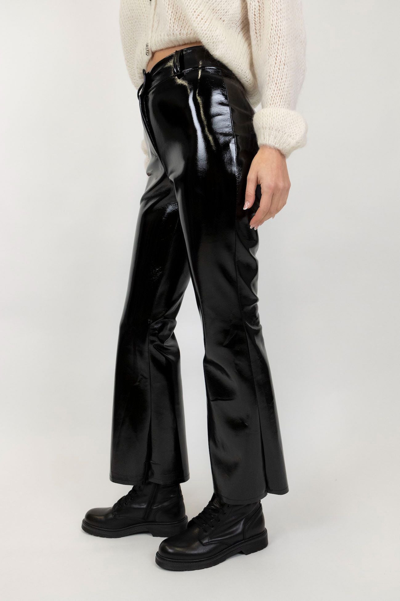 Haveone - Shiny eco-leather trousers