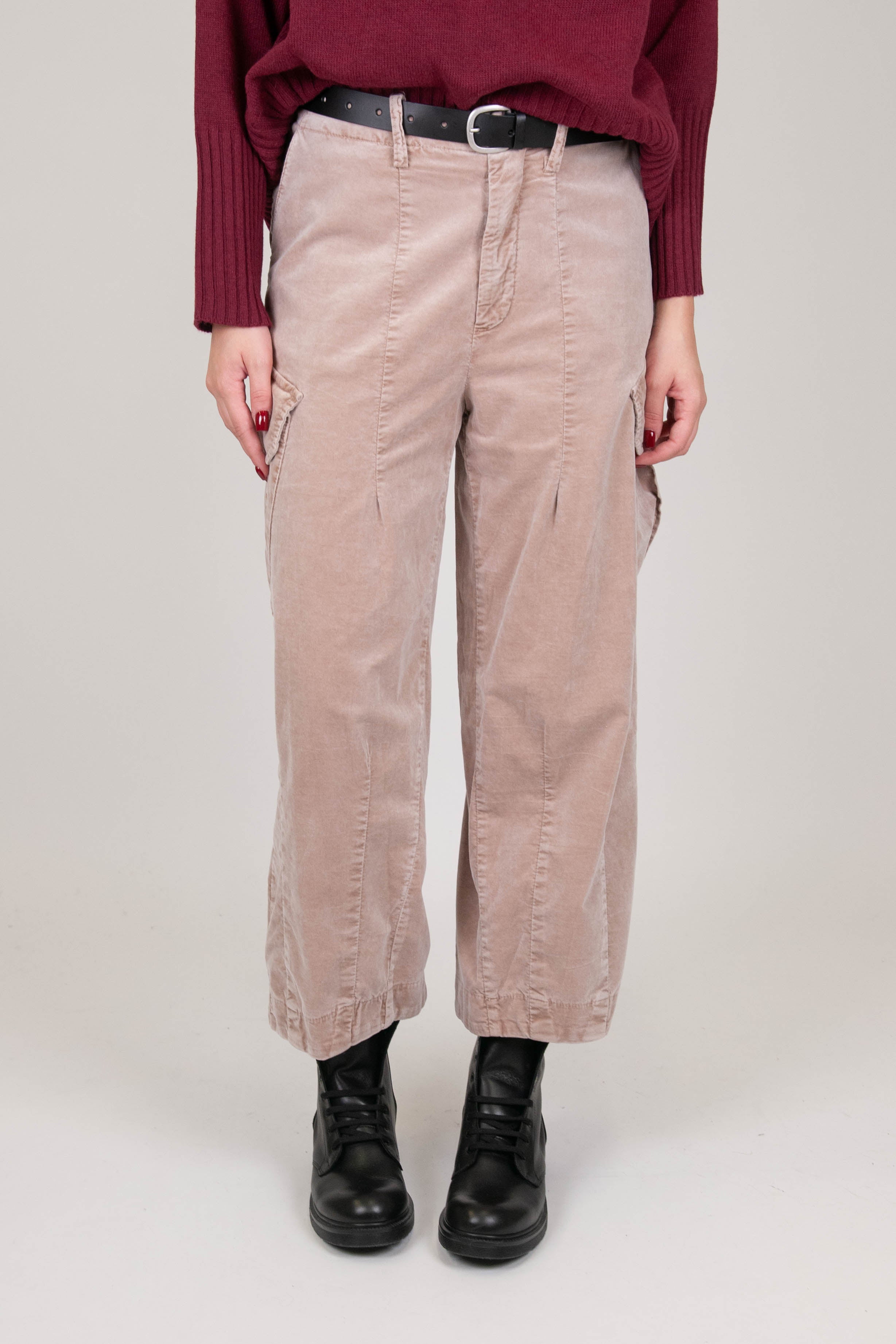 Tension in - Velvet cargo trousers