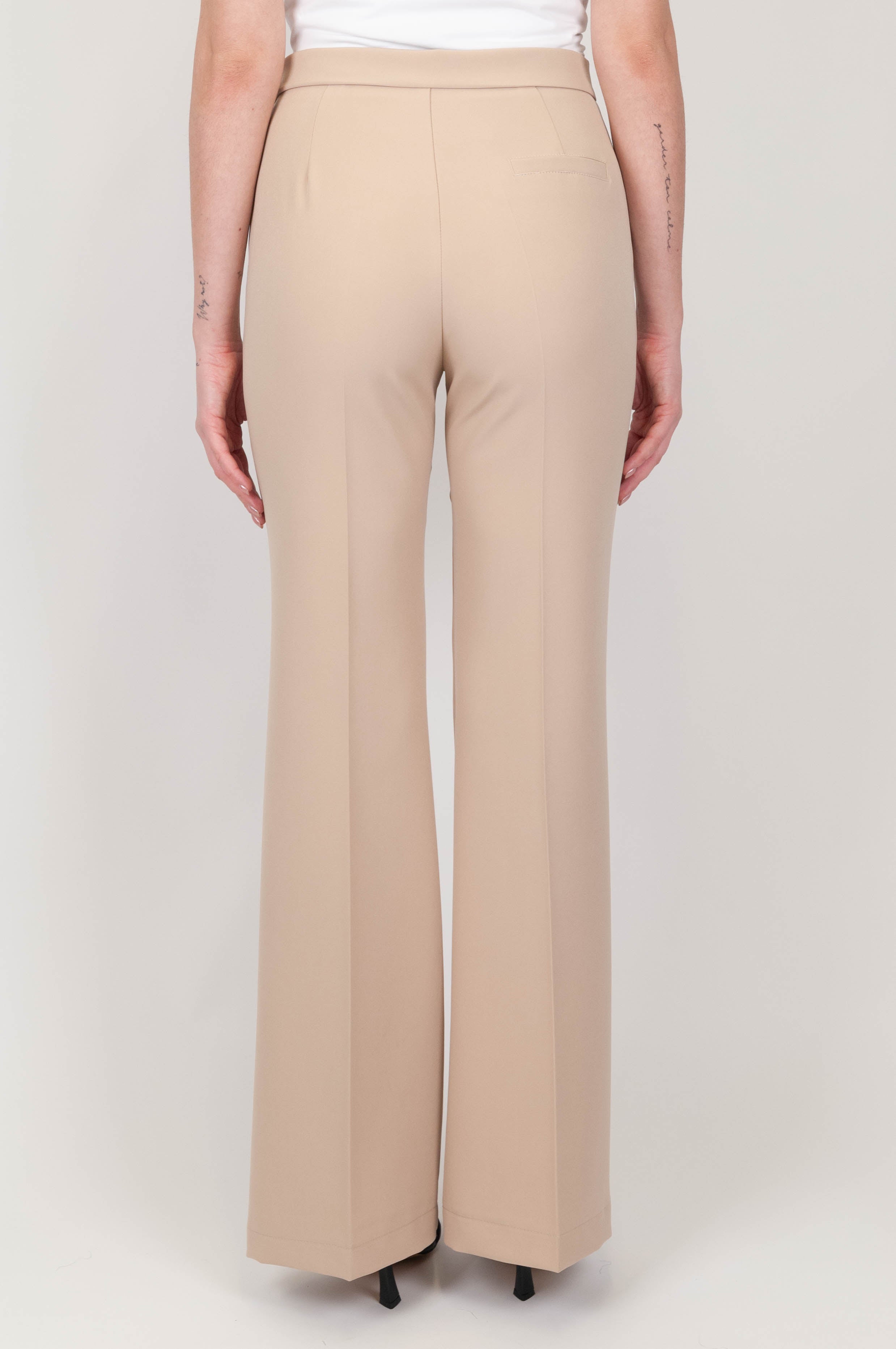 Maryley - Pantalone a zampa con piega stirata