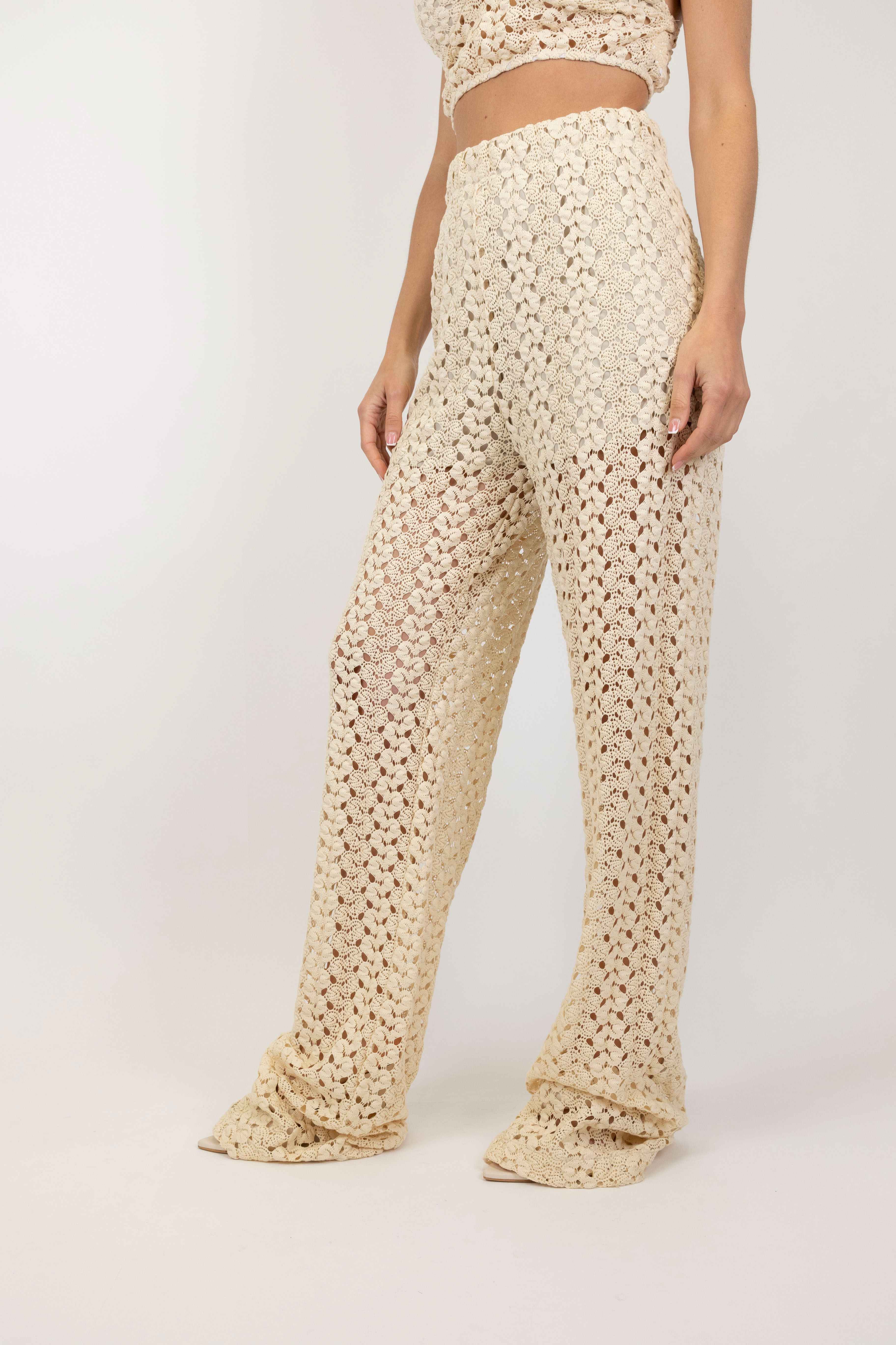 Haveone - Pantalone a zampa crochet