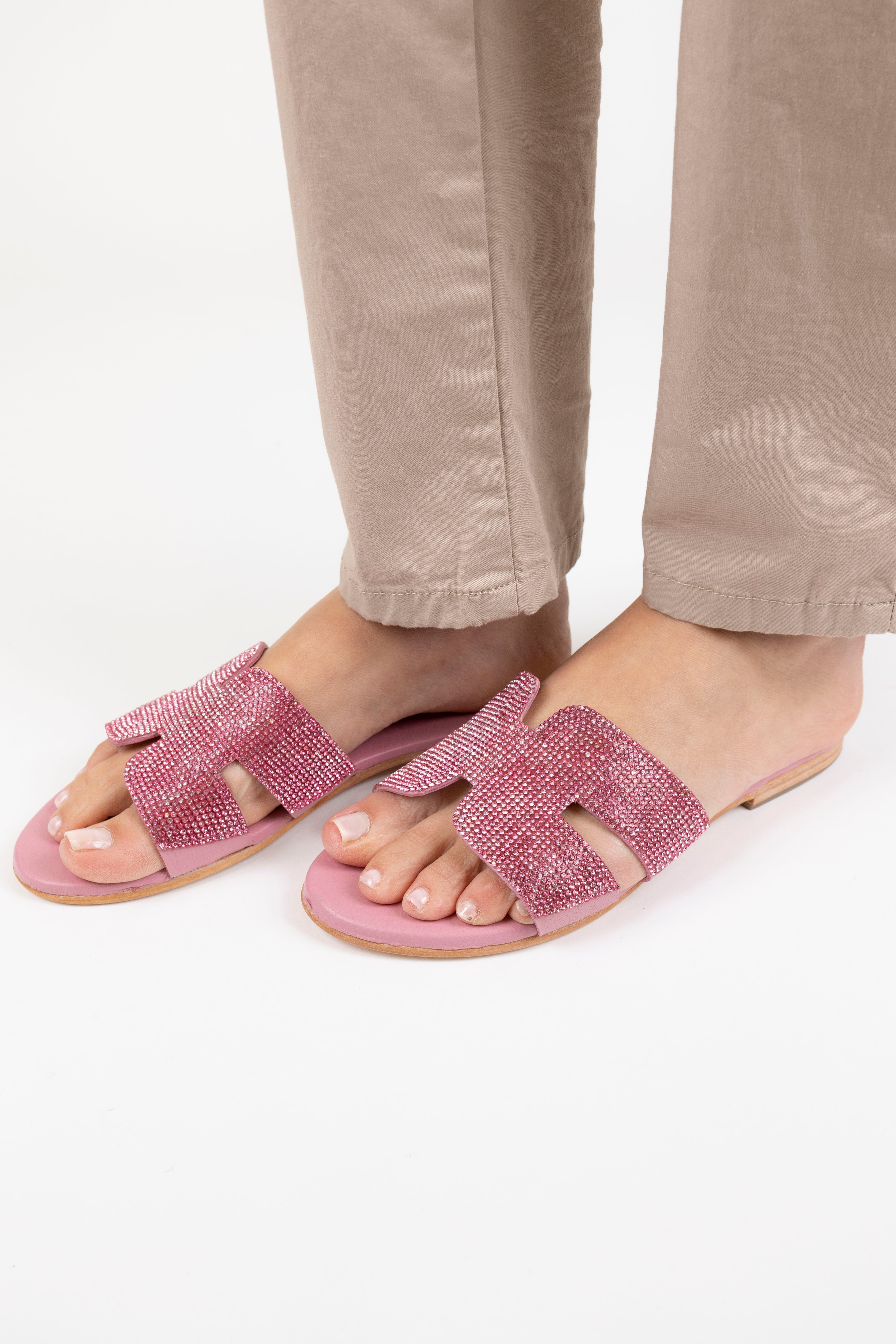 Mosaic - Sandalo con fascia e applicazione di strass