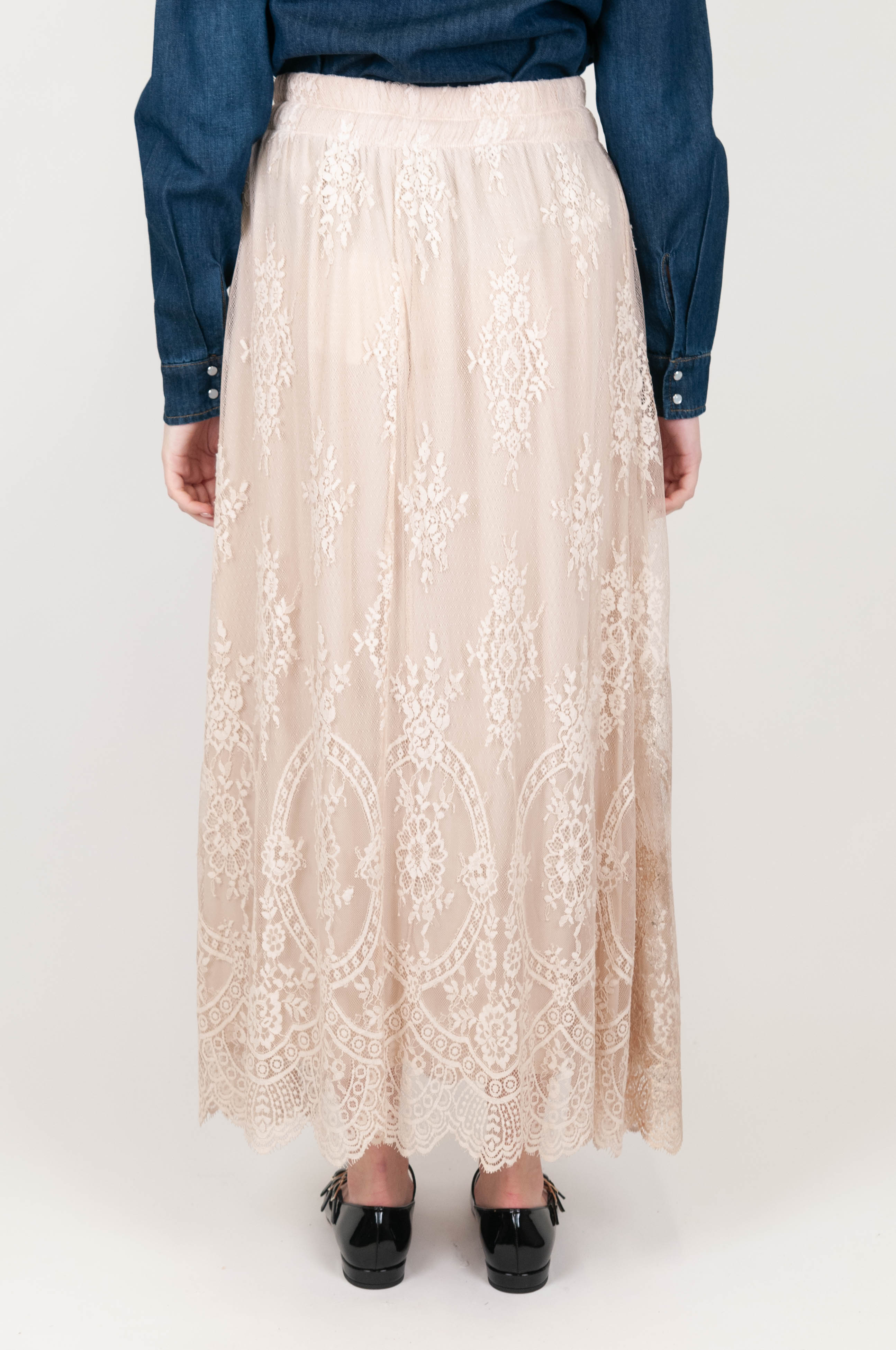 Motel - Embroidered tulle skirt with drawstring