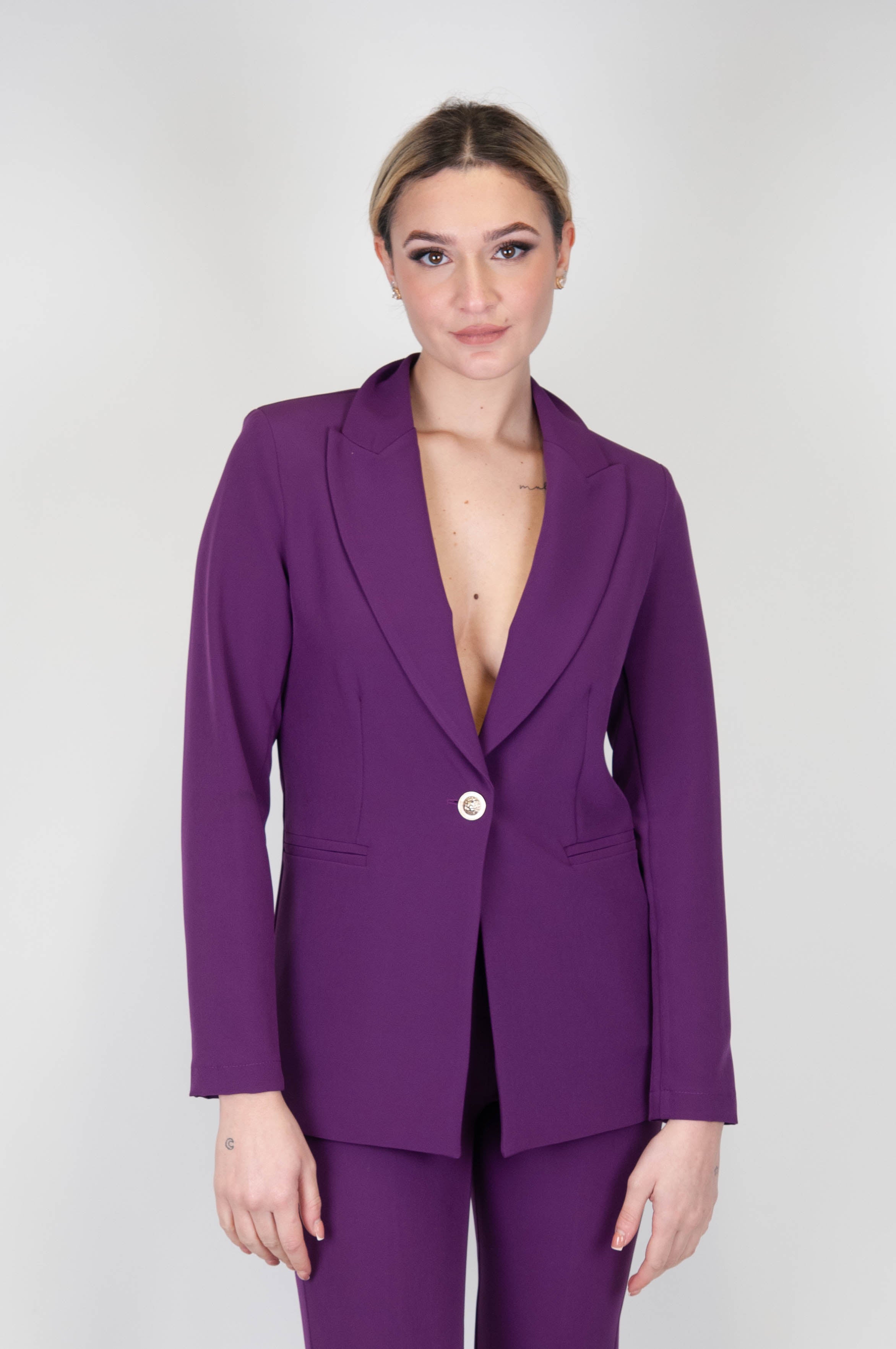 Maryley - Single-breasted jacket with jewel button closure