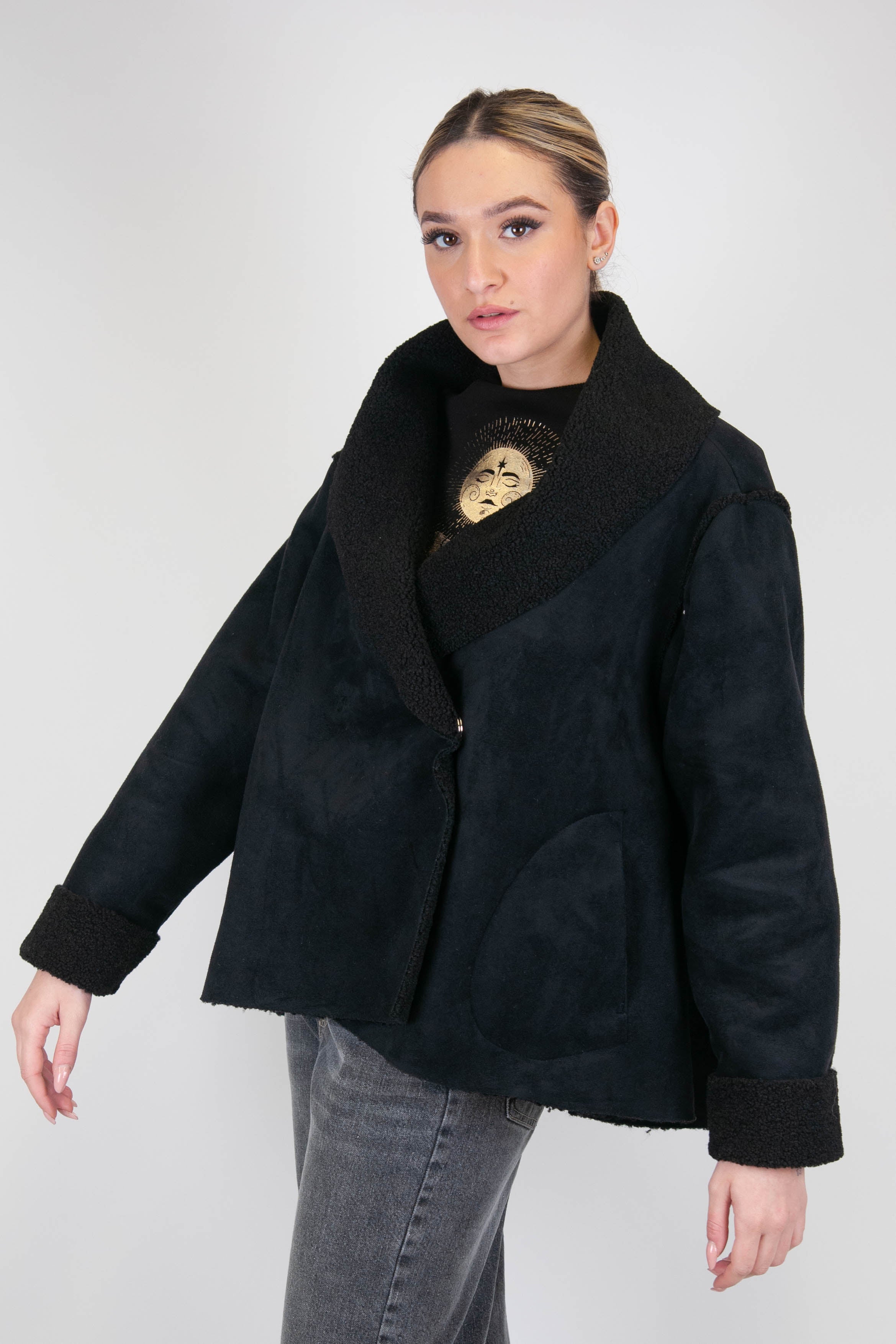 Haveone - Eco sheepskin with concealed buttoning