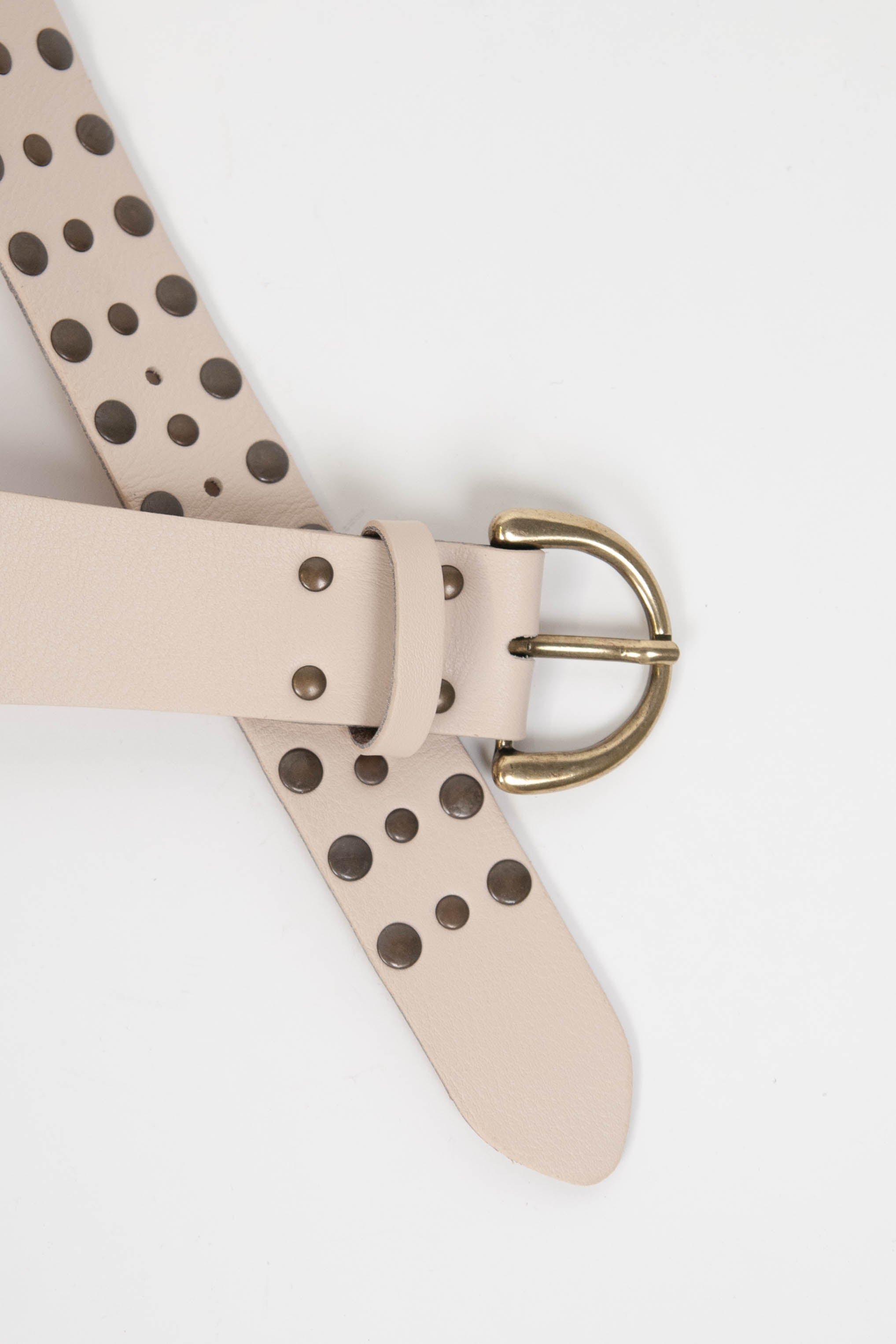 Tensione in - Cintura in vera pelle Made in Italy con fibbia in metallo e borchie