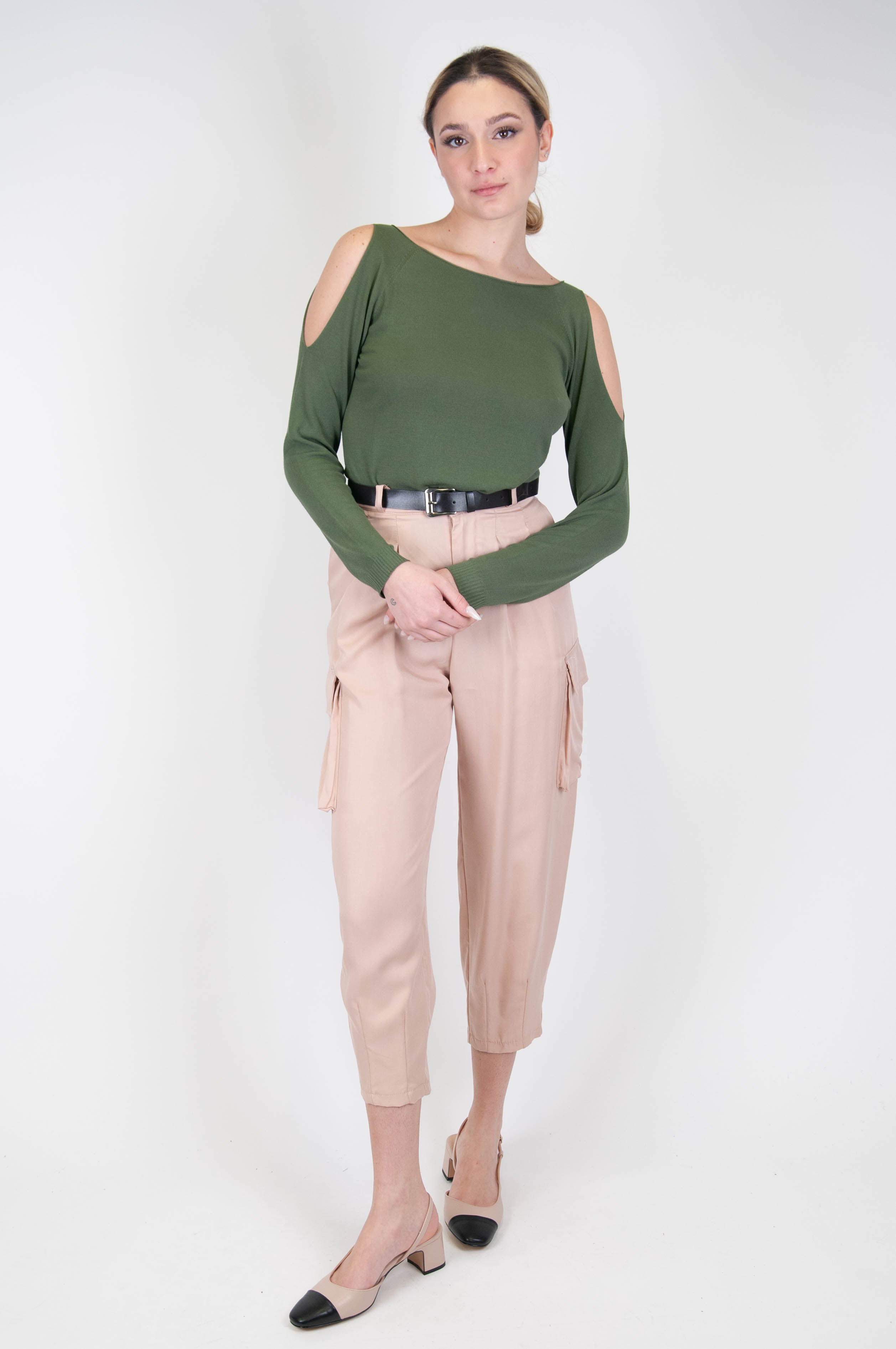 Haveone - Cargo trousers with tencel pleats