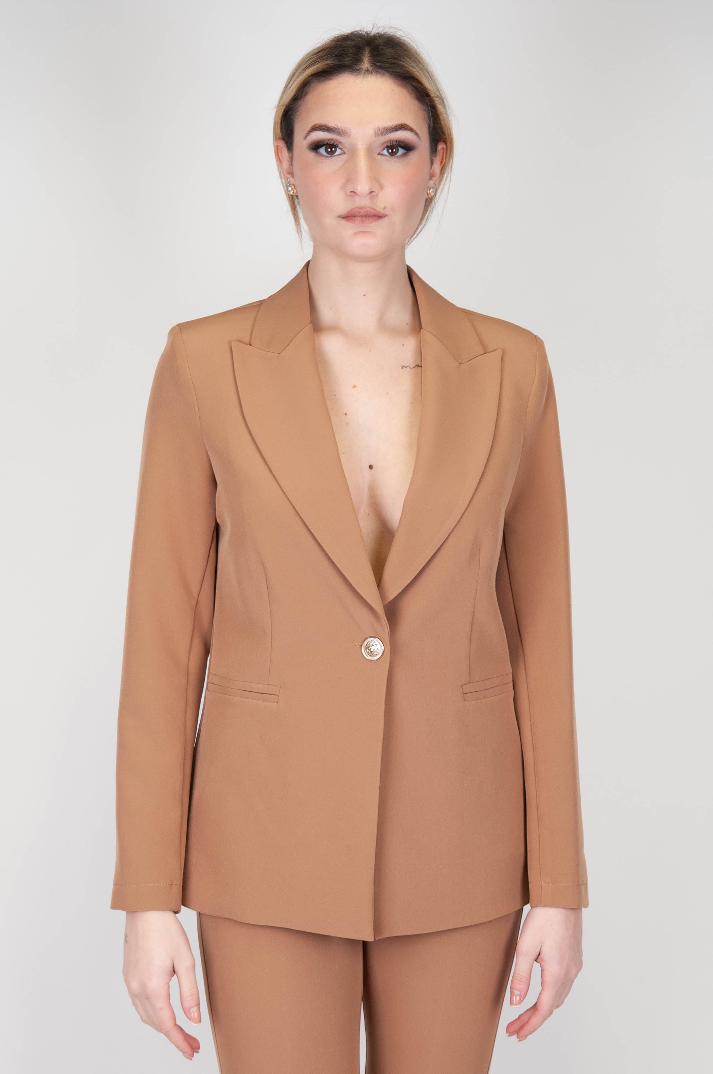 Maryley - Single-breasted jacket with jewel button closure